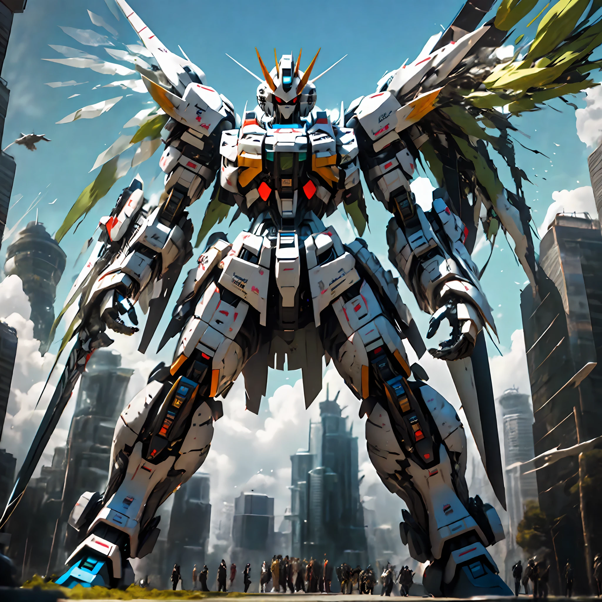 Statue of Arakhi，A large robot with a sword on it, on a gundam, GUNDAM ROBOT, gundam is windmill shaped, gundam style, an anime large mecha robot, Mobile Suit, gundam, Extreme Gundam, taken with sony a7r camera, Mobile Suit Gundam, GUNPLA, giant anime mecha, Gundam armor