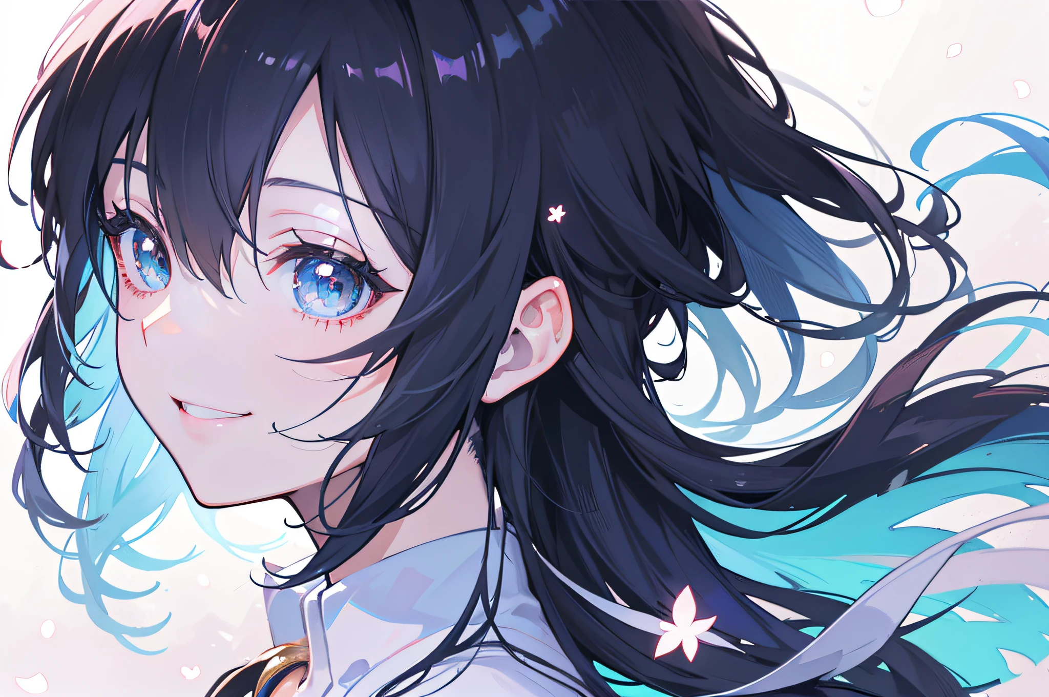 True happiness、smile on face、delightful、an anime girl, Anime Boy, Makoto Shinkai. a digital rendering, profile of anime girl, makoto shinkai art style, Makoto Shinkai and Artgerm, anime girl portrait profile, Makoto Shinkai, high detailed official artwork, Makoto Shinkai