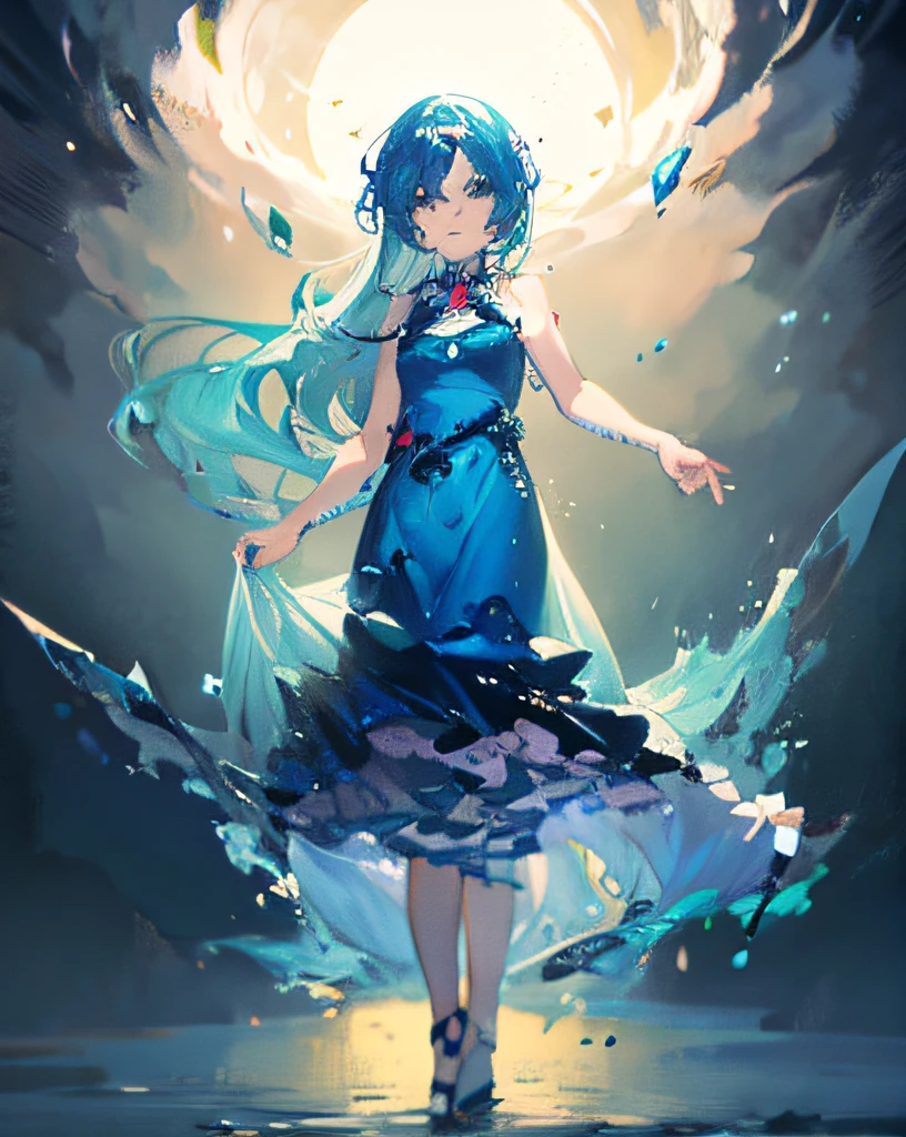 anime girl in blue dress with flowing hair and blue dress, by Yuumei, digital art on pixiv, beautiful anime artwork, beautiful anime art, anime styled digital art, beautiful anime art style, anime style 4 k, beautiful anime style, anime style art, digital anime art, anime digital art, anime artstyle, anime illustration, water element, anime art