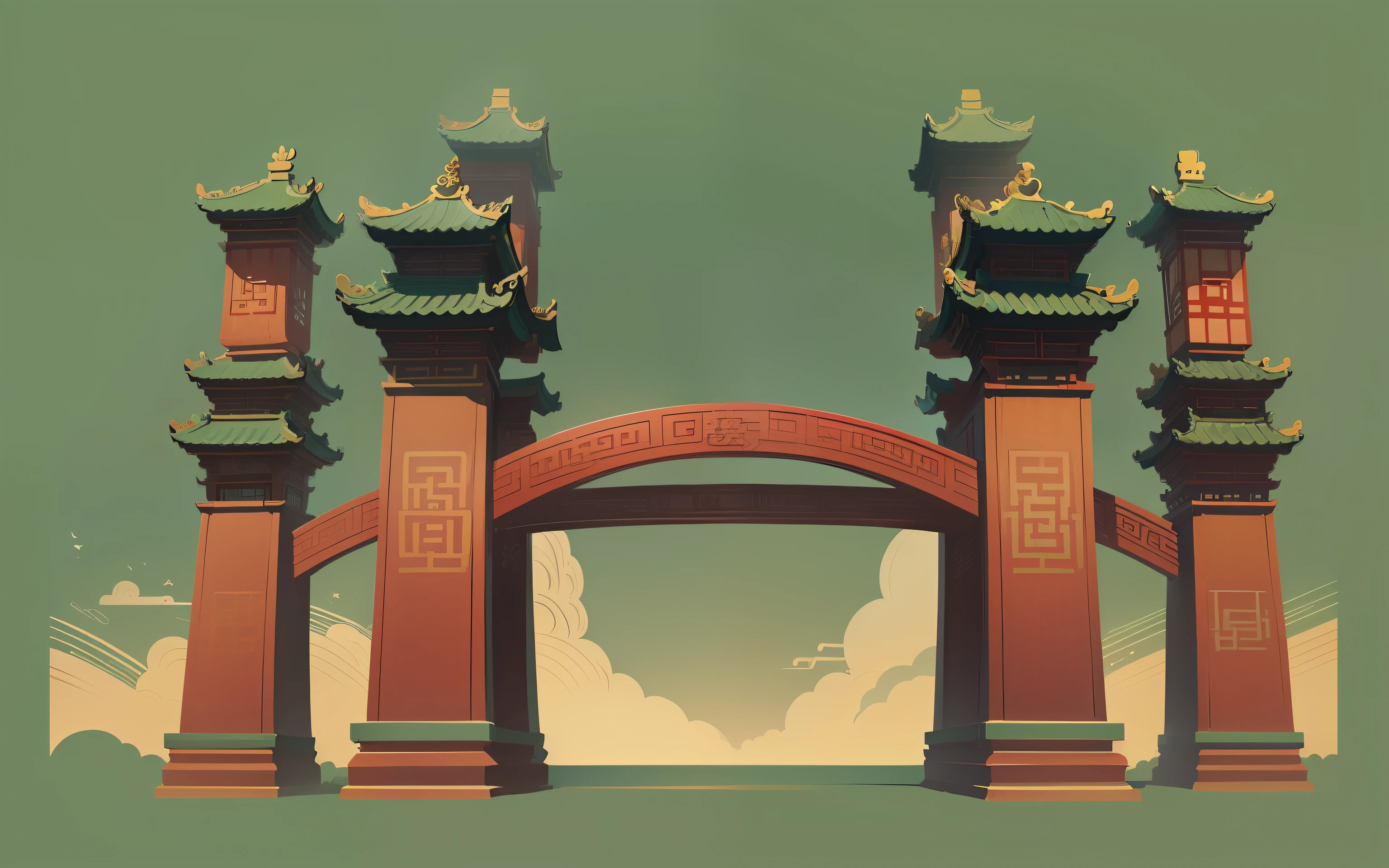 Guochao illustration,Rich Chinese style,Color strictly according to the line drawing --auto