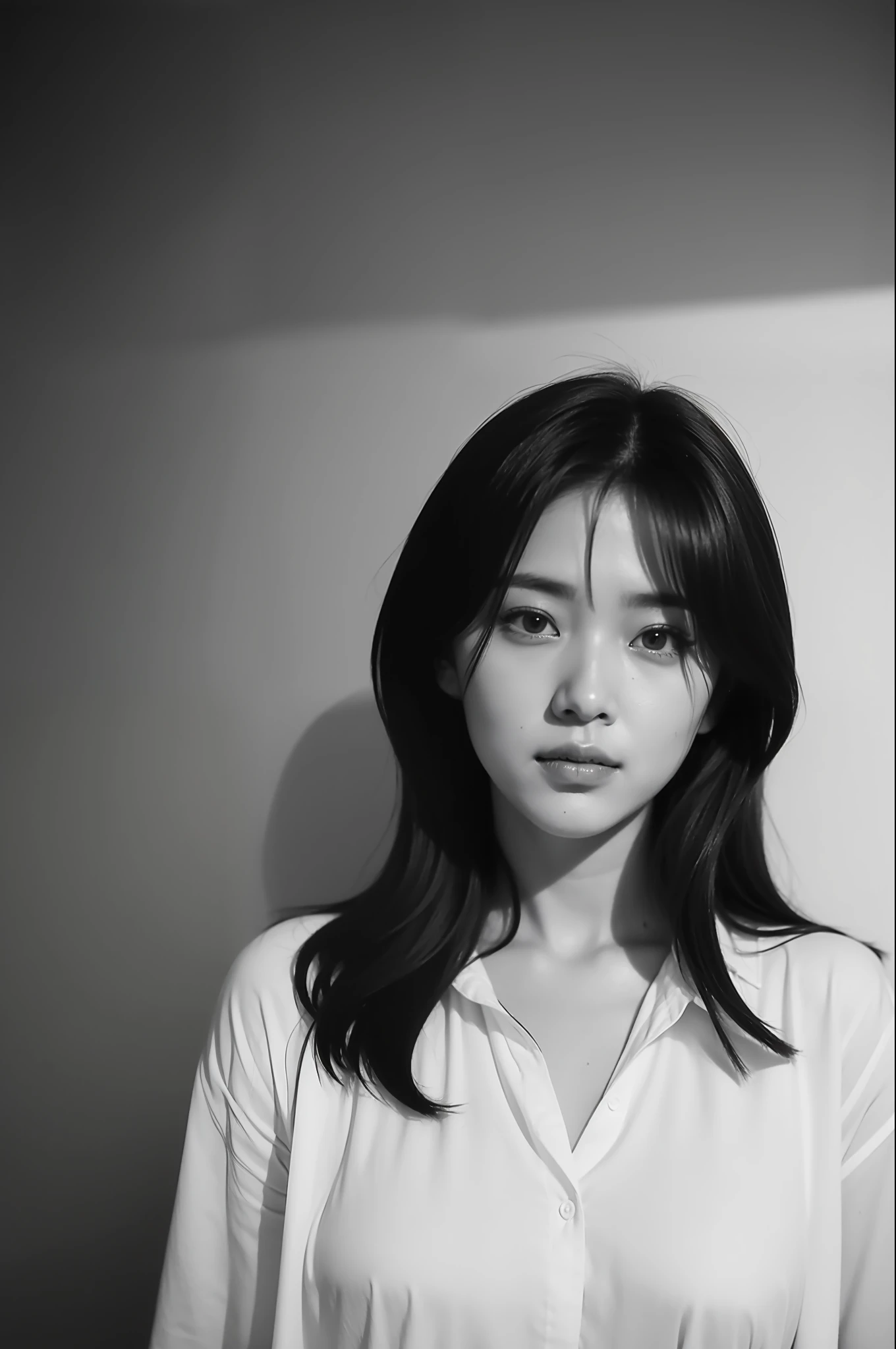 Photo of a Beautiful Korean kpop idol Woman, Summer, Lustful, filmgrain, Ilford HP5, 80mm