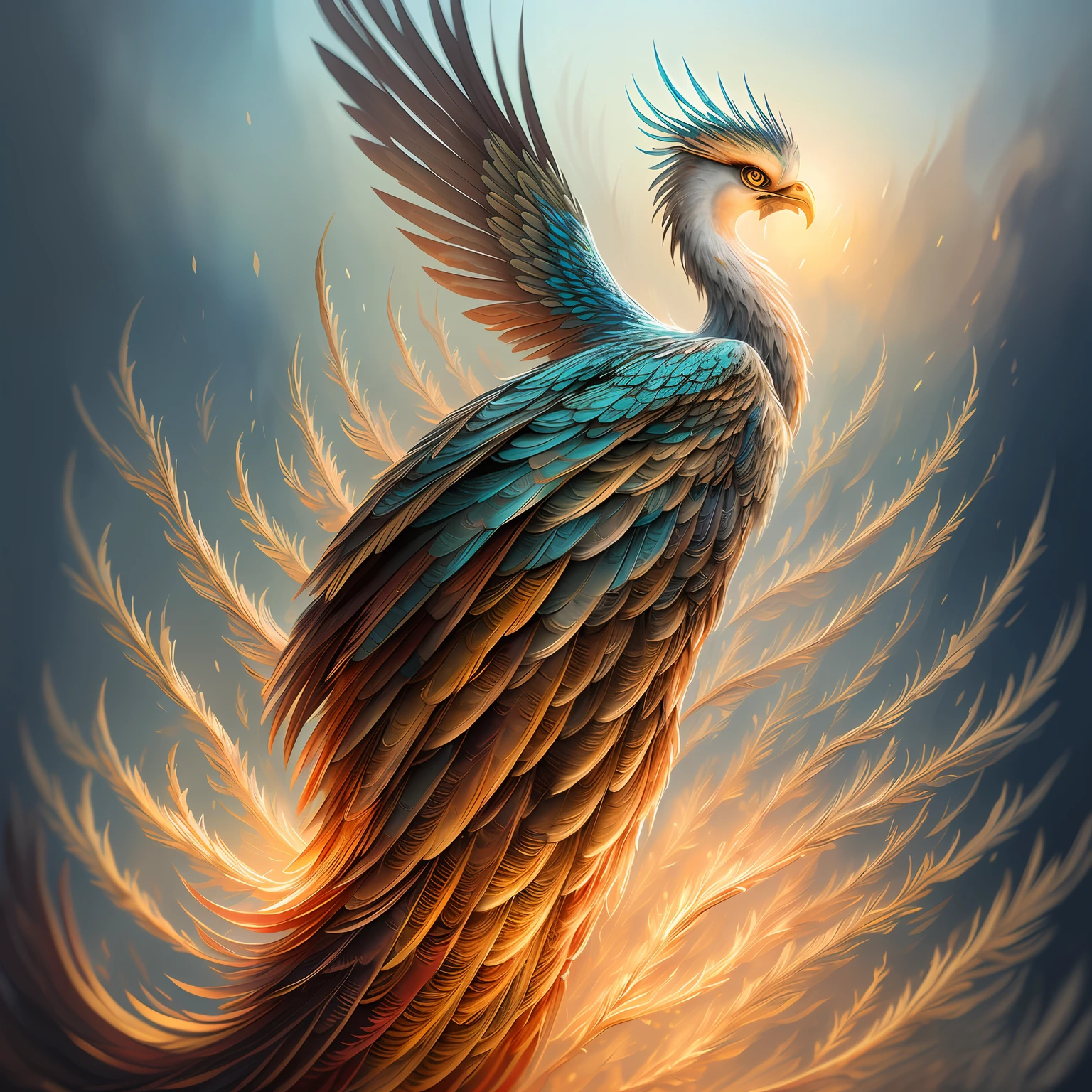 Soft Brush, (Digital Painting: 1.2), Phoenix Firebird Close-up, (Black Background), Artgerm, Concept Art, (Coherence: 1.3), Trends on Artstation, Photoshop, Excellent Composition, Cinematic Atmosphere, Dynamic Film Lighting, Aesthetics, Very Encouraging, Art Gallery --auto