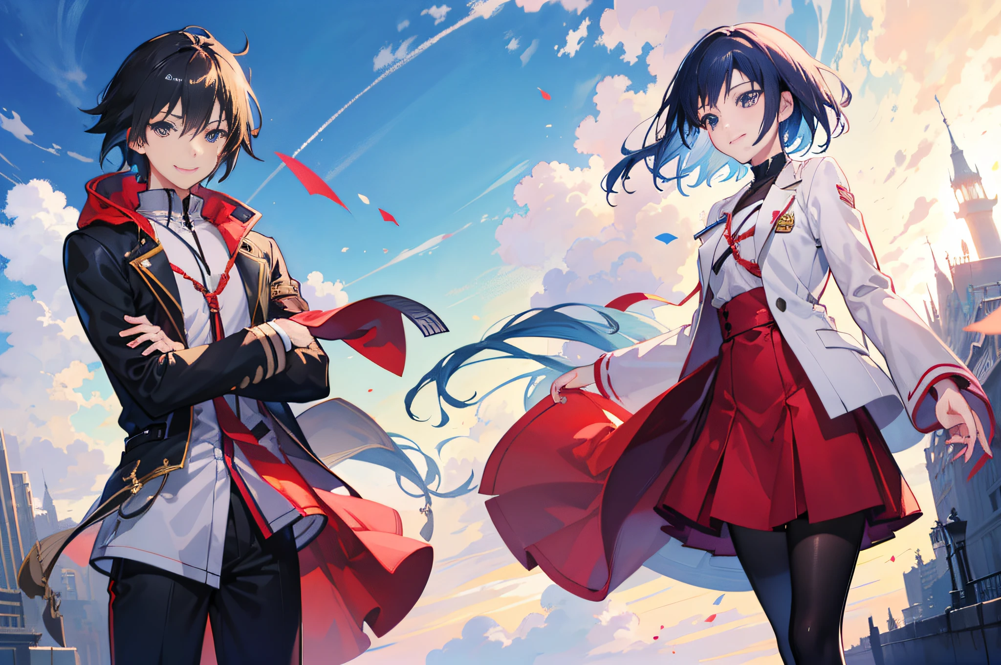 smile on face、delightful、a whole body、standing a、an anime girl, Anime Boy, a digital rendering, makoto shinkai art style, Makoto Shinkai and Artgerm, アニメ, high detailed official artwork