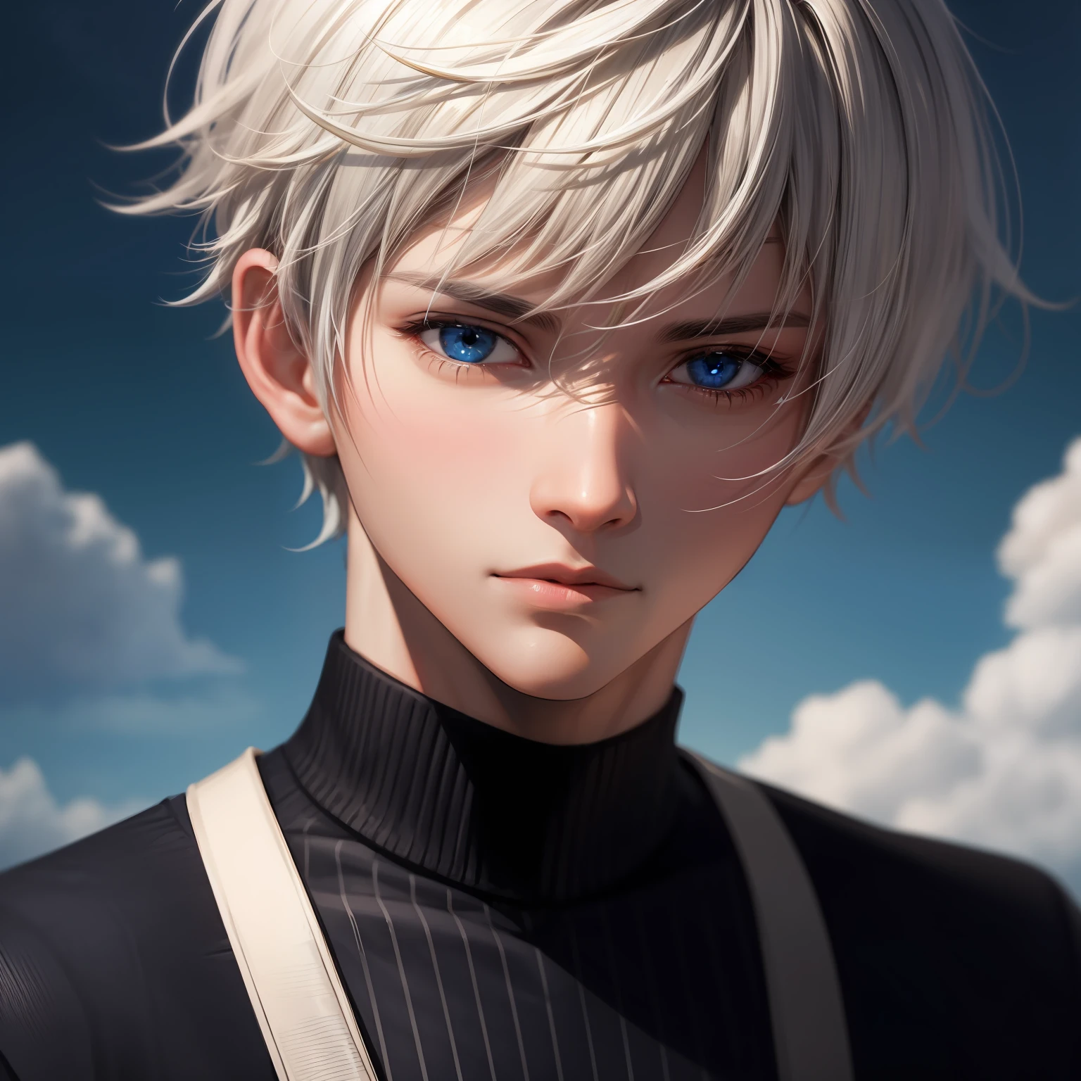 beautiful, masterpiece, simple background, best quality, detailed image, colorfull, vibrant colors, 1boy, solo, white hair, short hair, blue eyes, detailed skin, detailed face, male focus, perfect eyes, Day, warm sunlight, realistic, perfect fingers, scared look, astonishment