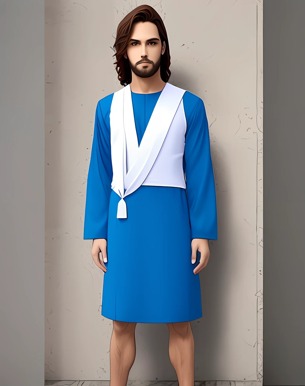 Um homem vestido a judeus da antiguidade no estilo a Jesus Cristo num estilo/Realstic/