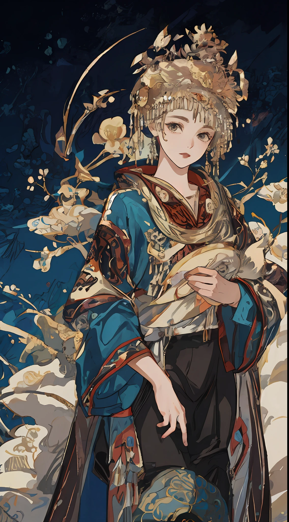 A girl, an illustration of a woman in traditional chinese costume, in the style of anime aesthetic, 32k uhd, blink-and-you-miss-it detail, beautiful, anime-inspired characters, beige and aquamarine, close-up,clear face, clean white background, masterpiece, super detail, epic composition, ultra HD, high quality, extremely detailed, official art, uniform 8k wallpaper, super detail, 32k