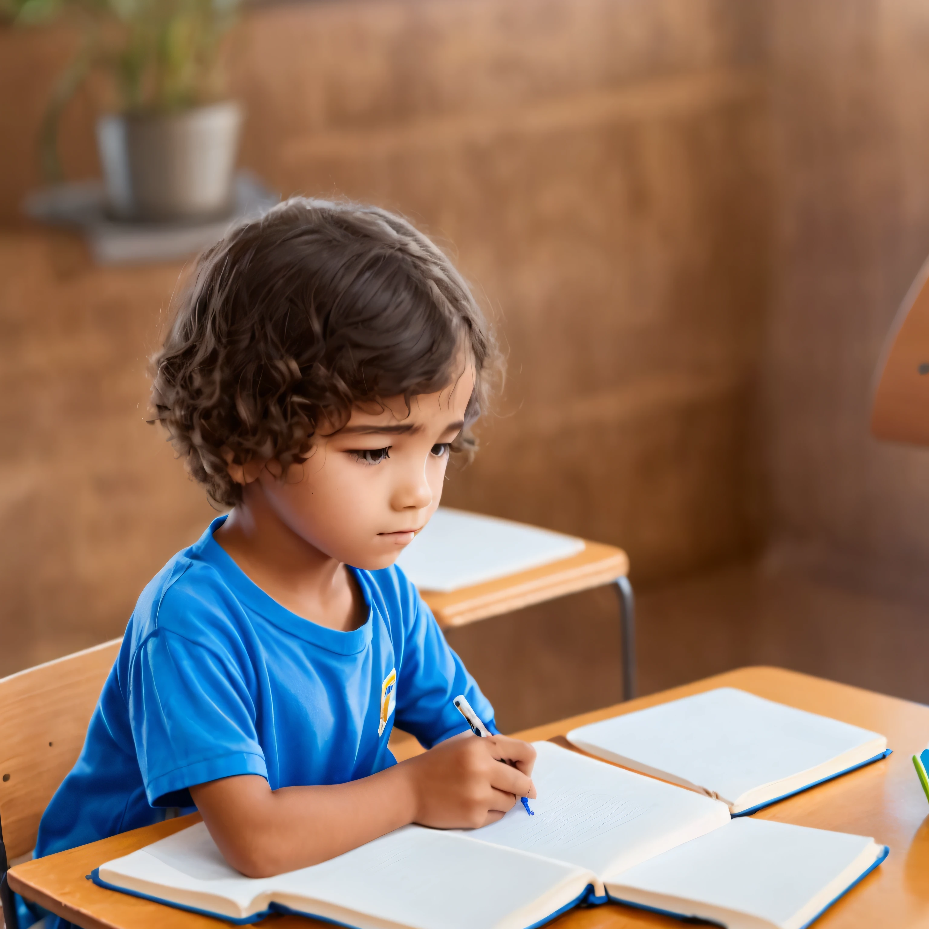 holding a pen during examination inside a classroom with the emotion anxious --auto