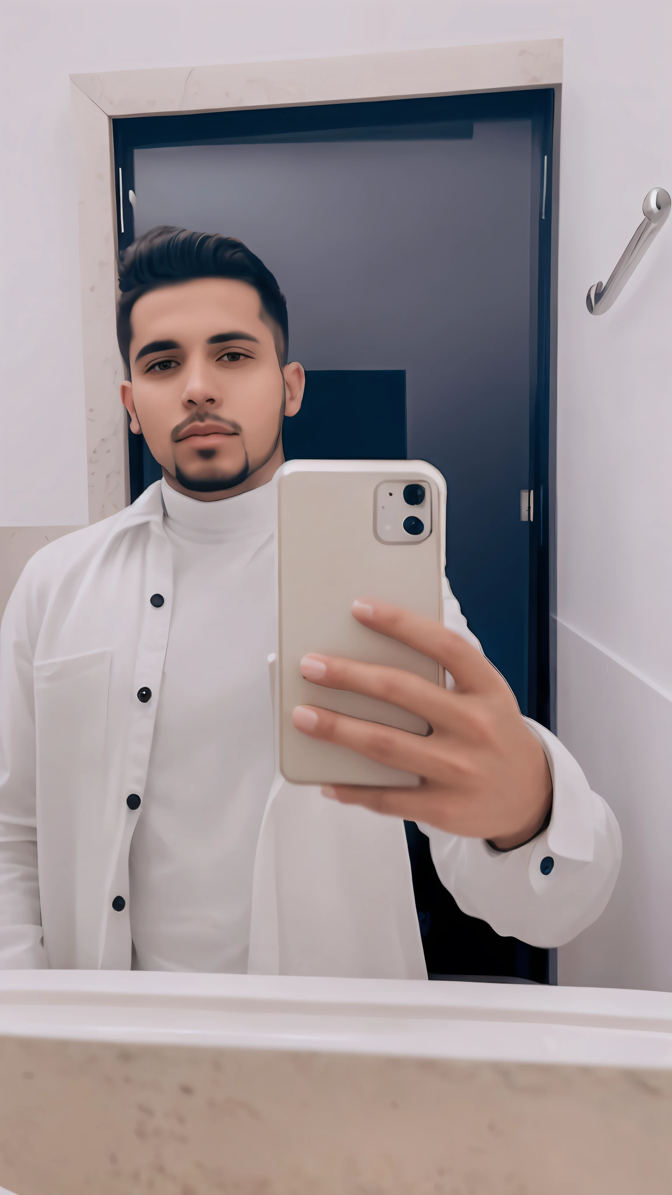 there is a man taking a selfie in a bathroom mirror, foto de perfil, foto do perfil, imagem de qualidade muito baixa, em torno de 1 9 anos, foto portait foto de perfil, imagem de perfil, homem bonito, olhar atraente, 21 anos, selfie espelho, foto de perfil headshot, foto de perfil, cavanhaque perfeito, cabelo realista, hd ((melhor qualidade))