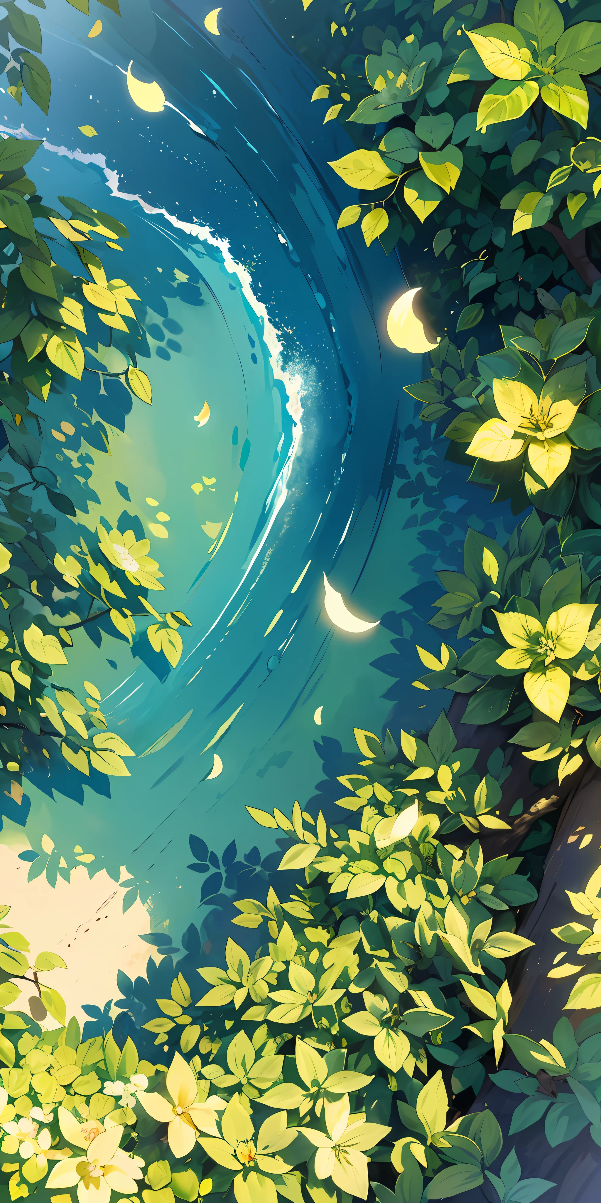 Masterpiece, best quality, (very detailed CG unity 8k wallpaper) (best quality), (best illustration), (best shadows) Nature's delicate leaves petals of various colors falling in the air light Tracking, super detailed --v6