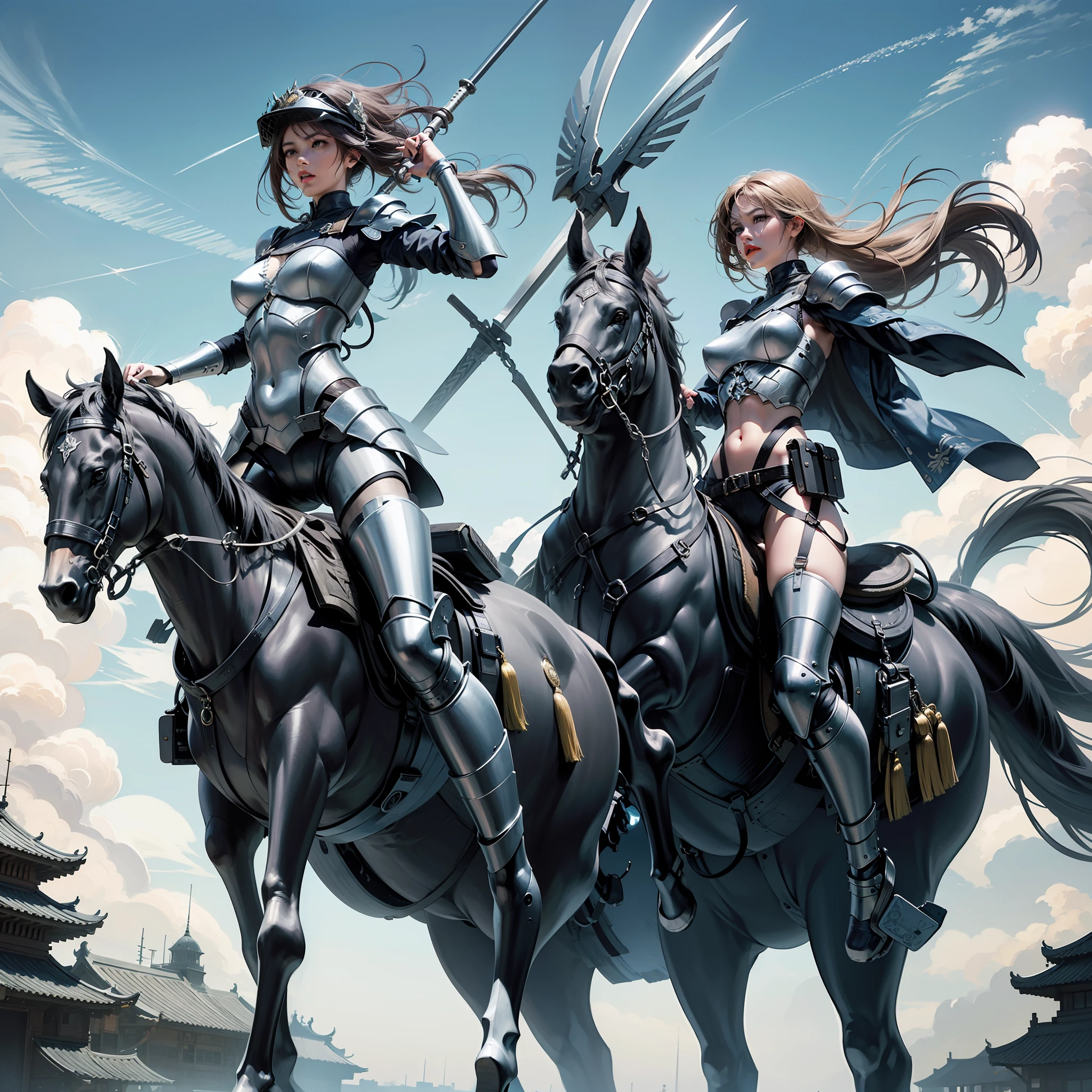 Dive into the diverse world of art
male々A female warrior on a white horse、Dressed in armor, holding a spear。Her armor is decorated with bright colors.、He wears a helmet on his head。Her long hair is swaying in the wind。
The expression of the female warrior is dignified.、Full of determination。Her spear is a go-to weapon、It is firmly held in the hands of a female warrior。Her posture is々and、Makes you feel confident and powerful。
To depict the moment of confrontation between a female warrior and an enemy、Let's say there is a scene of fierce fighting and flames spreading in the background。Place the horses and female warriors so that you can feel the presence of enemies with dynamic movements.。pure、Destruction of landscapes and buildings, etc.、Draw traces of battle to make it more realistic.。
To express a lateral perspective、The female warrior and the horse are depicted three-dimensionally。Glossiness and decoration of armor、Texture expression with shadows is also important。pure、By incorporating the expression of swaying hair and cloth fluttering in the wind、Highlight scenes in motion。
Illustrations that incorporate these elements are、You can depict the epic moment when a female warrior in armor on a white horse confronts her enemies。Please create a work that feels courageous and powerful.。
2
1
2
1
1
2
1
1
1
1
1
1
© 2023 SeaArt, Inc.
Terms of Use Privacy Policy
task
creation
tool
SeaArt Bot
Txt2Img
16:44:03
Masculine々A female warrior on a white horse、Dressed in armor, holding a spear。Her armor is decorated with bright colors.、He wears a helmet on his head。Her long hair is swaying in the wind。 The expression of the female warrior is dignified.、Full of determination。Her spear is a go-to weapon、It is firmly held in the hands of a female warrior。Her posture is々and、Makes you feel confident and powerful。 To depict the moment of confrontation between a female warrior and an enemy、Let's say there is a scene of fierce fighting and flames spreading in the background。Place the h