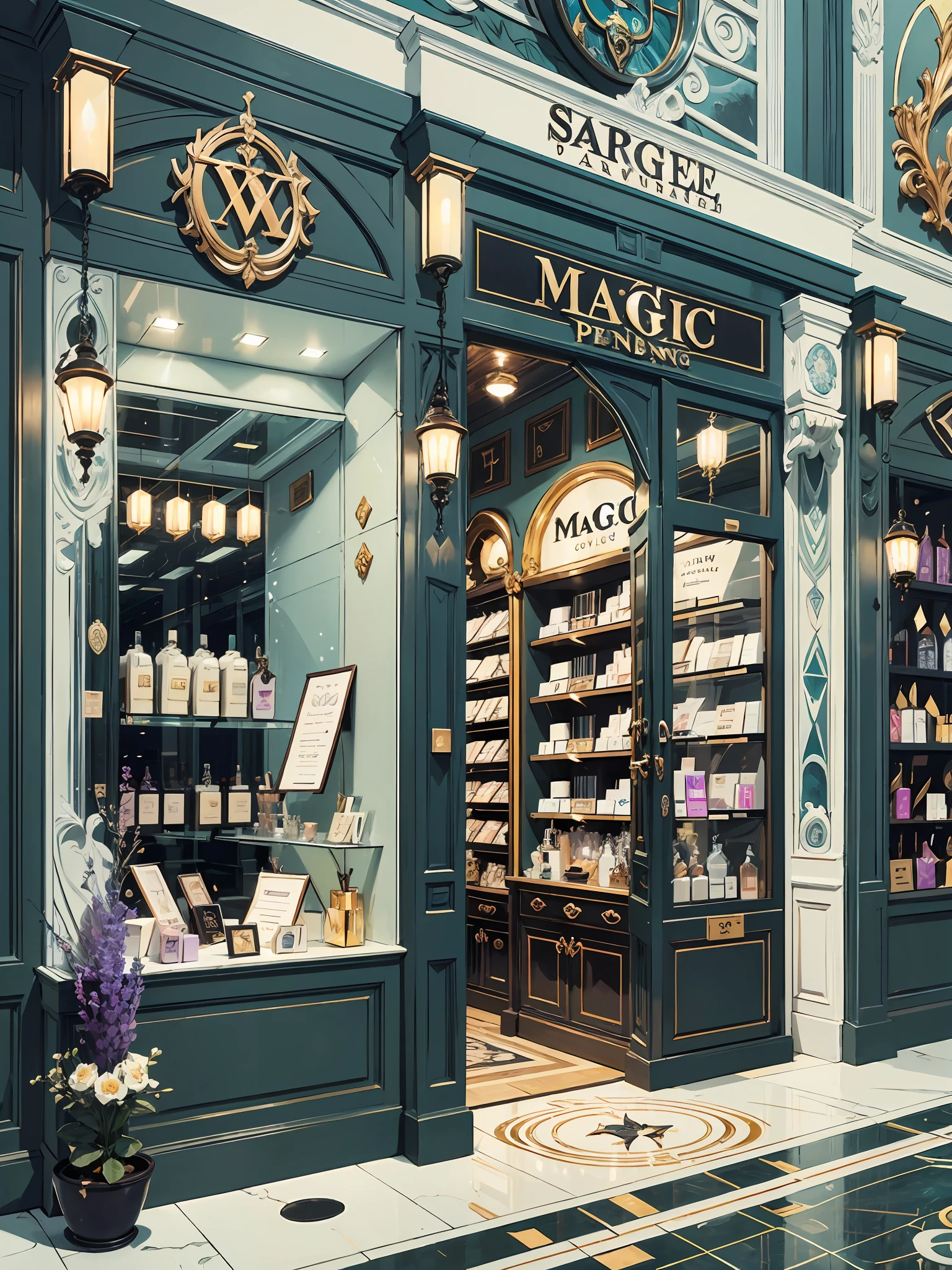/imagine Logo for a perfume store in the name of Magic Perfumes --auto --s2