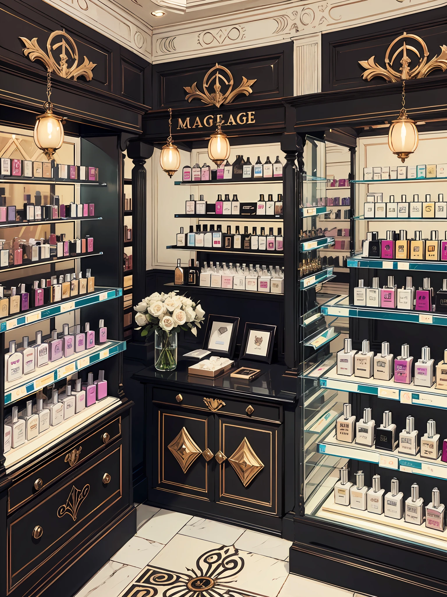 /imagine Logo for a perfume store in the name of Magic Perfumes --auto --s2