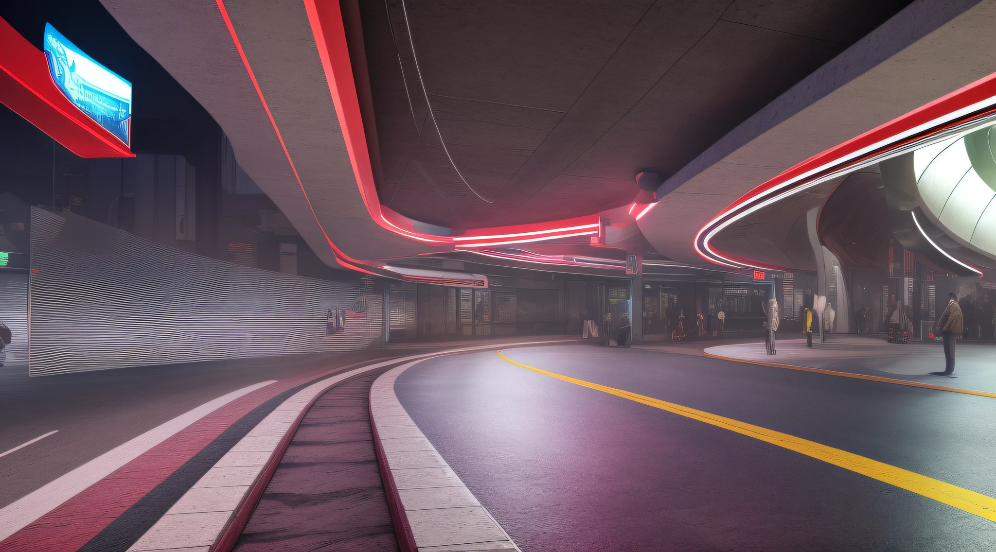 （8K，RAW photos，best qualitiy，杰作：1.2），（逼真，photo realistic：1.37），Underground，Plaza，futuristic technology，Broadcast horns