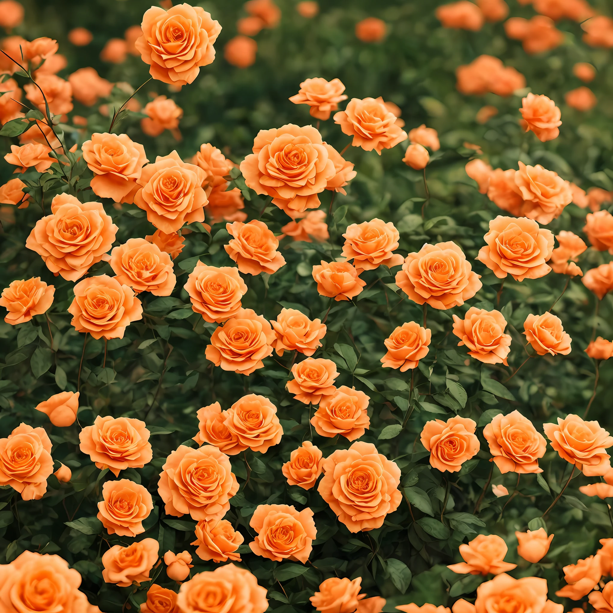 杰作，best possible quality，high qulity，fantastically detailed的 CG 统一 8k 壁纸，Award-winning photography of orange roses，Background bokeh，deep of field，HDR，blooms，color difference，真实感, fantastically detailed, Trends on Artstation, Trends on CGSociety, intricated, high detailes, Dramatic, The art of midjourney