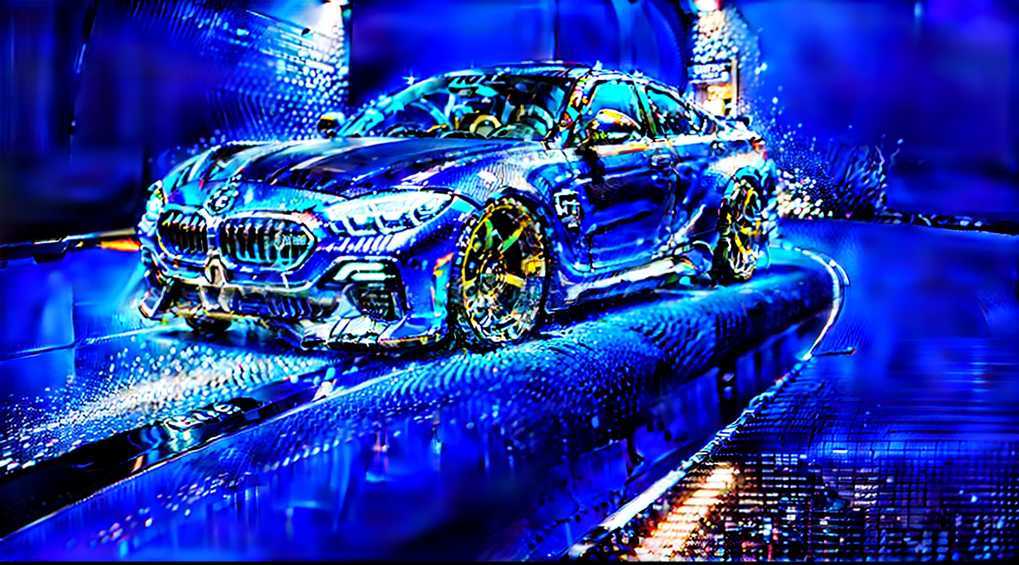 Photography, BMW advertisement, futuristic vibe, sleek and modern aesthetic, cool lighting and angles, metallic colors, --ar 16:9