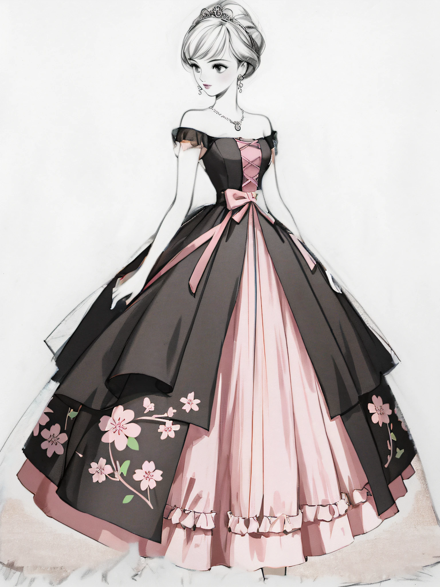 pastel pink sakura dress