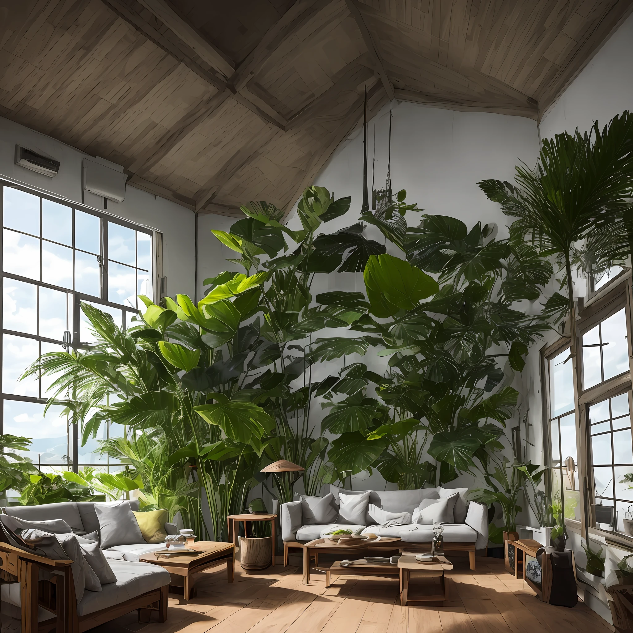 杰作,best possible quality,high qulity,fantastically detailed的 CG 统一 8k 壁纸,A monstera,inside room,shimmer,Award-winning photography,真实感, fantastically detailed, Trends on ArtStation, Trends on CGSociety, intricated, high detailes, Dramatic, The art of midjourney