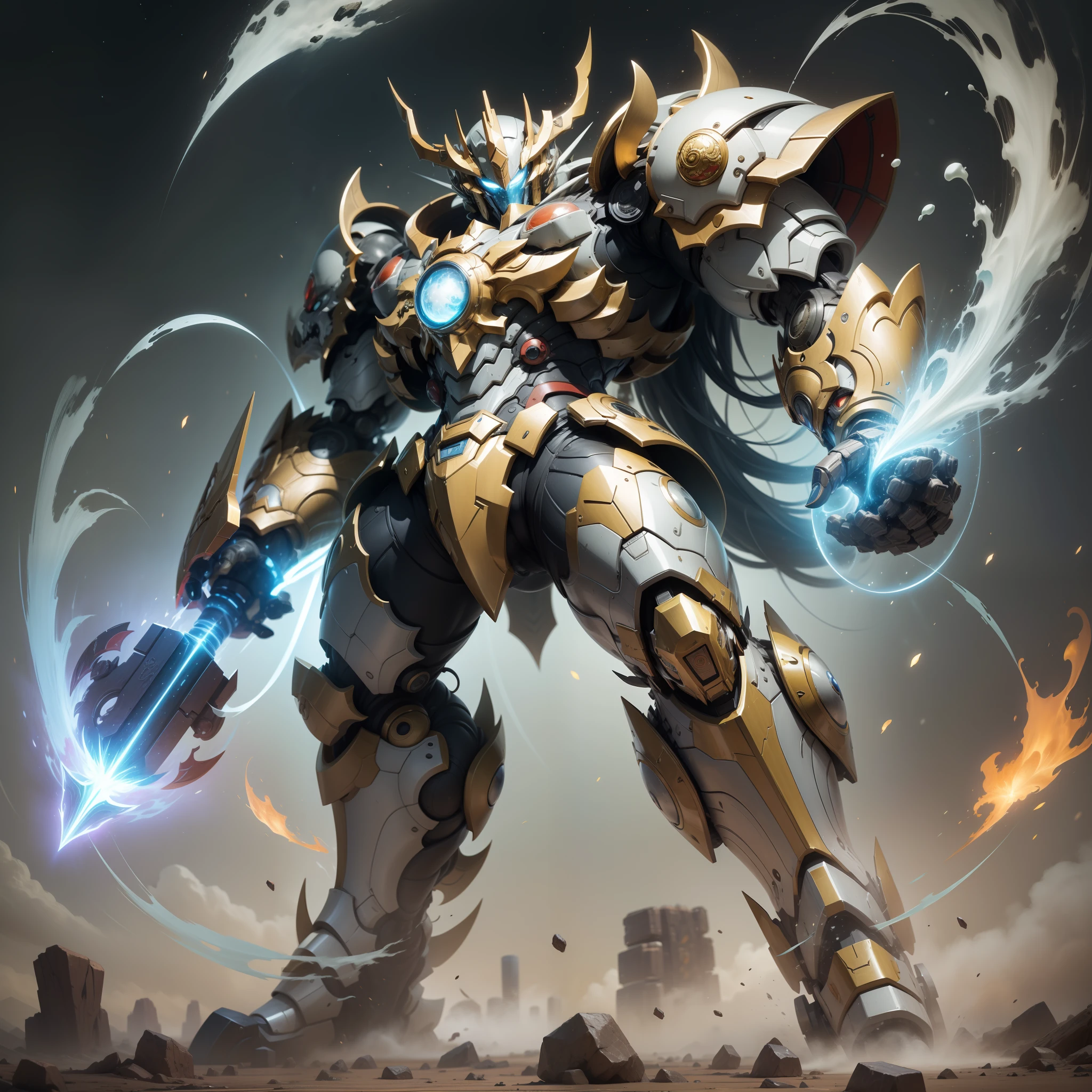 Pangu mecha is a concept derived from Chinese mythology，It is closely related to the story of Pangu's groundbreaking world。Reportedly，When the universe was just formed，Pangu uses his own body as a material，A huge set of mechanical armor was created，This is the so-called Pangu mech。

Pangu mechs are often depicted as massive and majestic armor，Made of strong metal or other supernatural materials。It possesses great strength and defense，Protects against a wide range of attacks and disasters。reputedly，Pangu mecha also has the power to open the world，At the beginning of creation，It uses huge weapons to split the chaotic universe into two halves，formed the world as we know it now。

Pangu mecha symbolizes the power of creation and order in Chinese mythology。It represents Pangu's sacred mission and immense power，Seen as the guardian of the universe。In cultural works，Pangu mechs are often portrayed as an important character，It can fight other gods or evil forces，Maintain balance and order in the universe。

generally，Pangu mecha is an armor that appears in Chinese mythology，Created by Pangu with his own body，With great strength and defense。It represents the power of creation and order，Seen as the guardian of the universe。In cultural works，Pangu mechs are often portrayed as important characters，Used to fight and maintain the balance of the universe。