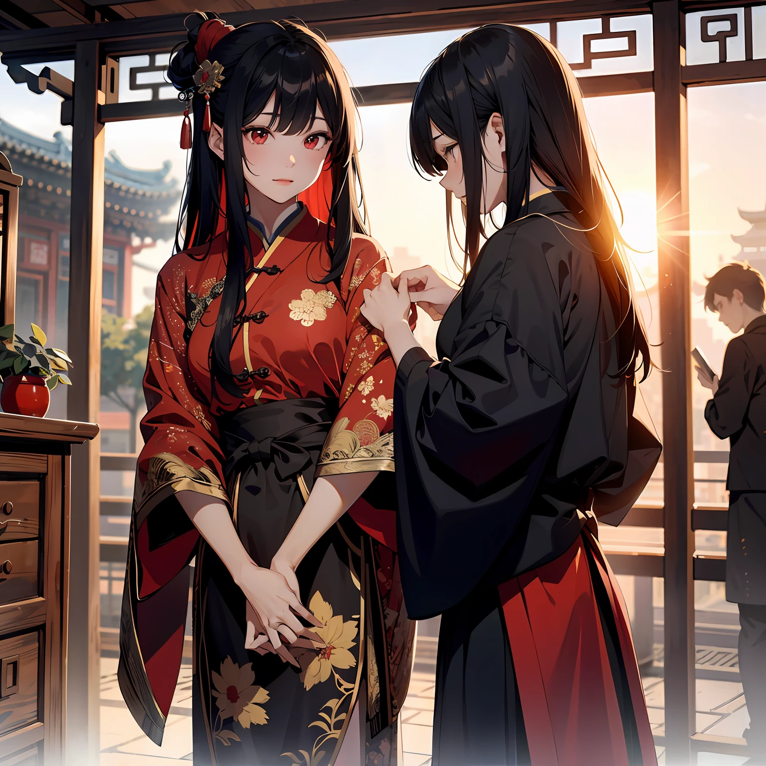 gal girl,Sword,caricature style,Three View,comic book,Slash demons and remove demons Chinese style,Japanese --auto