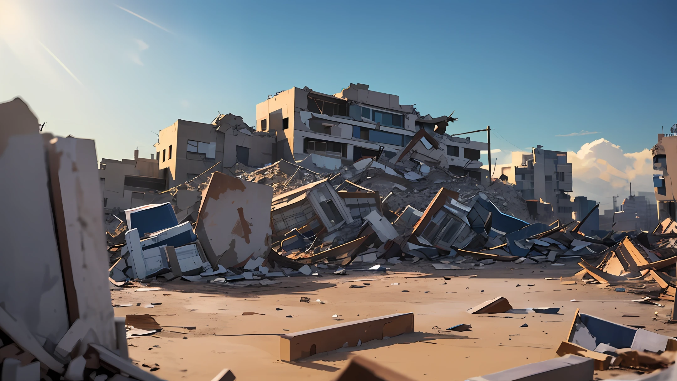 In a mysterious world,It's just me,SENSE OF CINEMA,((Dynamic light waves)),Time freezes in an instant,What I saw was a sky full of rubble,and a lonely person