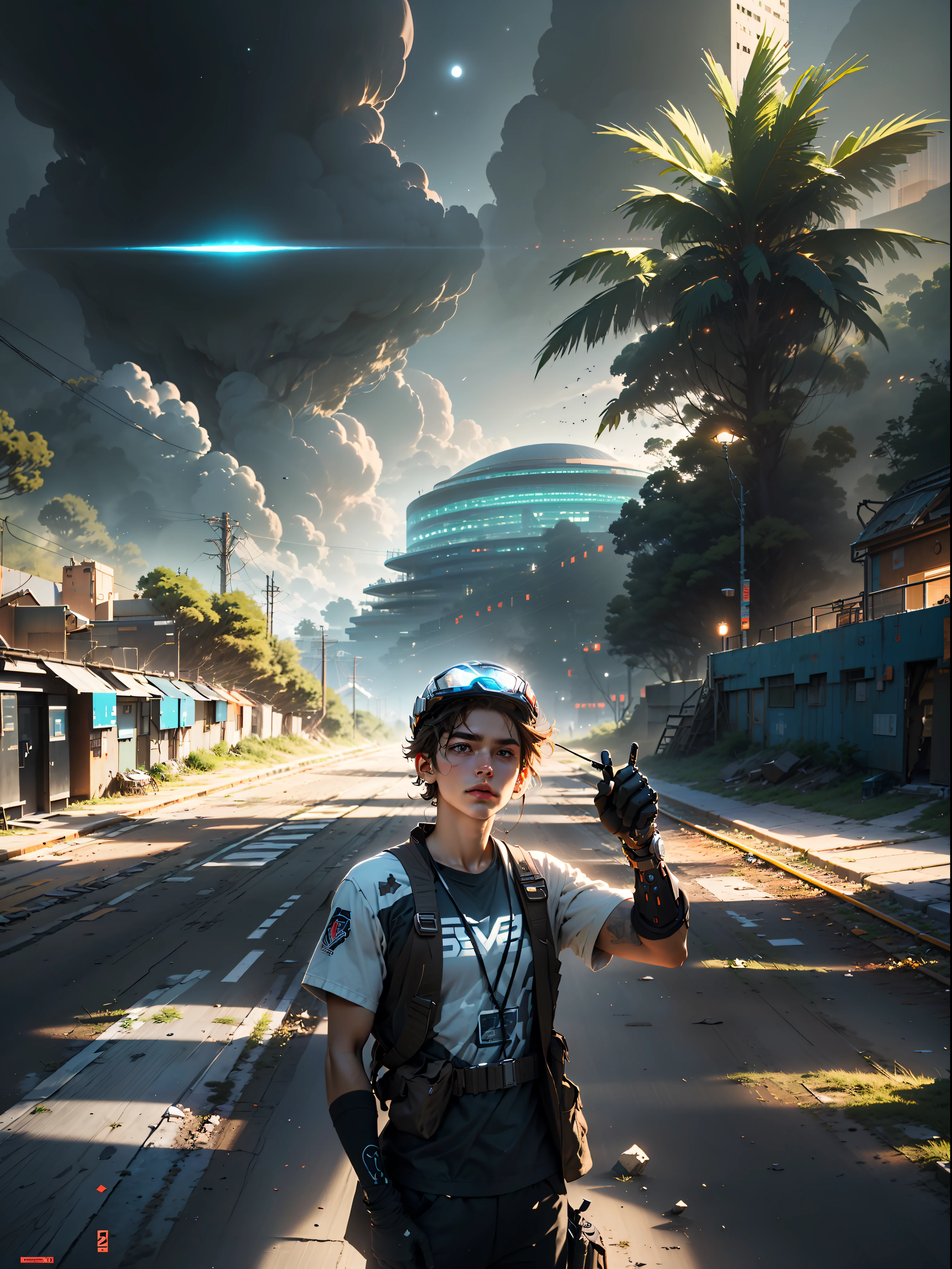 ((Best quality)), ((masterpiece)), (highly detailed:1.3), In a sprawling cyberpunk metropolis dominated by towering skyscrapers and neon-lit alleyways, a dystopian megacorporation known as OmniCorp reigns supreme. OmniCorp, driven by insatiable greed and power, ventured beyond the confines of Earth to exploit the vast resources of near-Earth objects (NEOs) in a relentless pursuit of profit. Set in a difficult future where the line between humanity and technology blurs, his images depict the dark and unforgiving world of NEO asteroid mining. Explore the juxtaposition of high-tech machines, advanced robotics and human labor as they collaborate to extract precious minerals and resources from the cold depths of space. Capture the scenes of colossal mining rigs, suspended in zero gravity, relentlessly piercing massive NEOs, their mechanical arms piercing the rocky exterior. Show the workers, adorned in cybernetic suits, braving the harsh conditions of space to harvest the valuable ores, their faces obscured by gas masks and reflective visors. Amid the cold, desolate asteroids, reveal the towering presence of OmniCorp's headquarters — a monolithic structure that casts a shadow over the workers below. Show off the opulent offices and boardrooms, where executives make decisions that shape the fate of the company and the exploited masses. But under the bright veneer of corporate power, unveil the seething rebellion of the oppressed. They depict the clandestine activities of underground resistance movements, fighting against OmniCorp's iron control over society. Show their covert operations by hacking into the corporation's networks and conspiring to expose their dark secrets. Incorporate elements of advanced technology, cybernetic enhancements, holographic displays, and augmented reality overlays to accentuate atmos