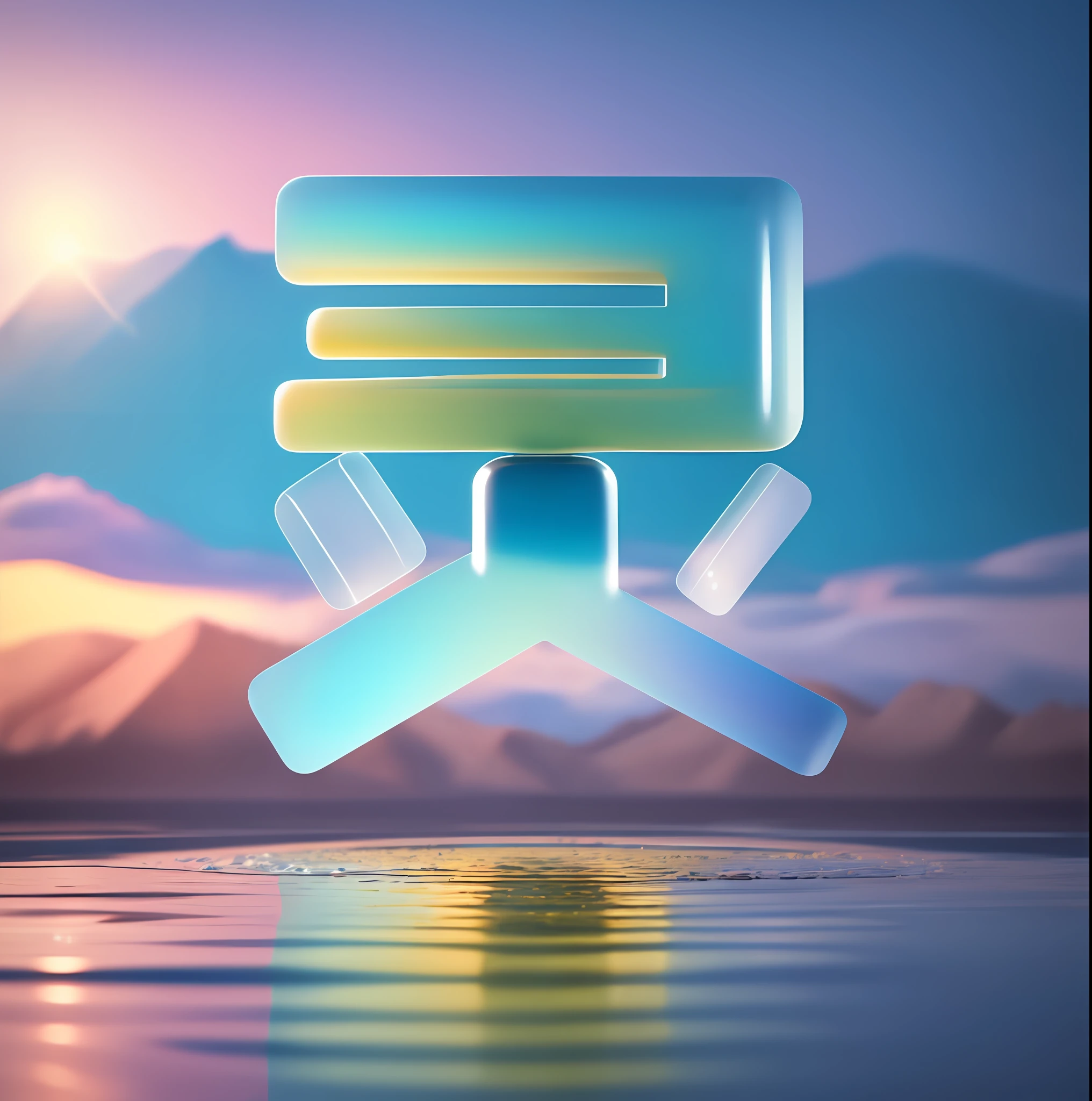 巨作, ((Clean glass, The sunlight:1.2, (Transparent: 1.3), glans)), Bright landscape background with colorful flowers,water ripple,Clouds,yama, Best quality, (Pixar - style :1.4), (It is surrounded by mountains and rivers, Flying butterflies,), (Ultra detailded, Aesthetic, Beautiful composition, rich vivid color, volumetric soft light), 4K, Reflection in the water, water ripple . Unreal Engine, octane rendered, Ceramic texture,3D rendering, Adobe Photoshop, awe inspiring, light blue,
