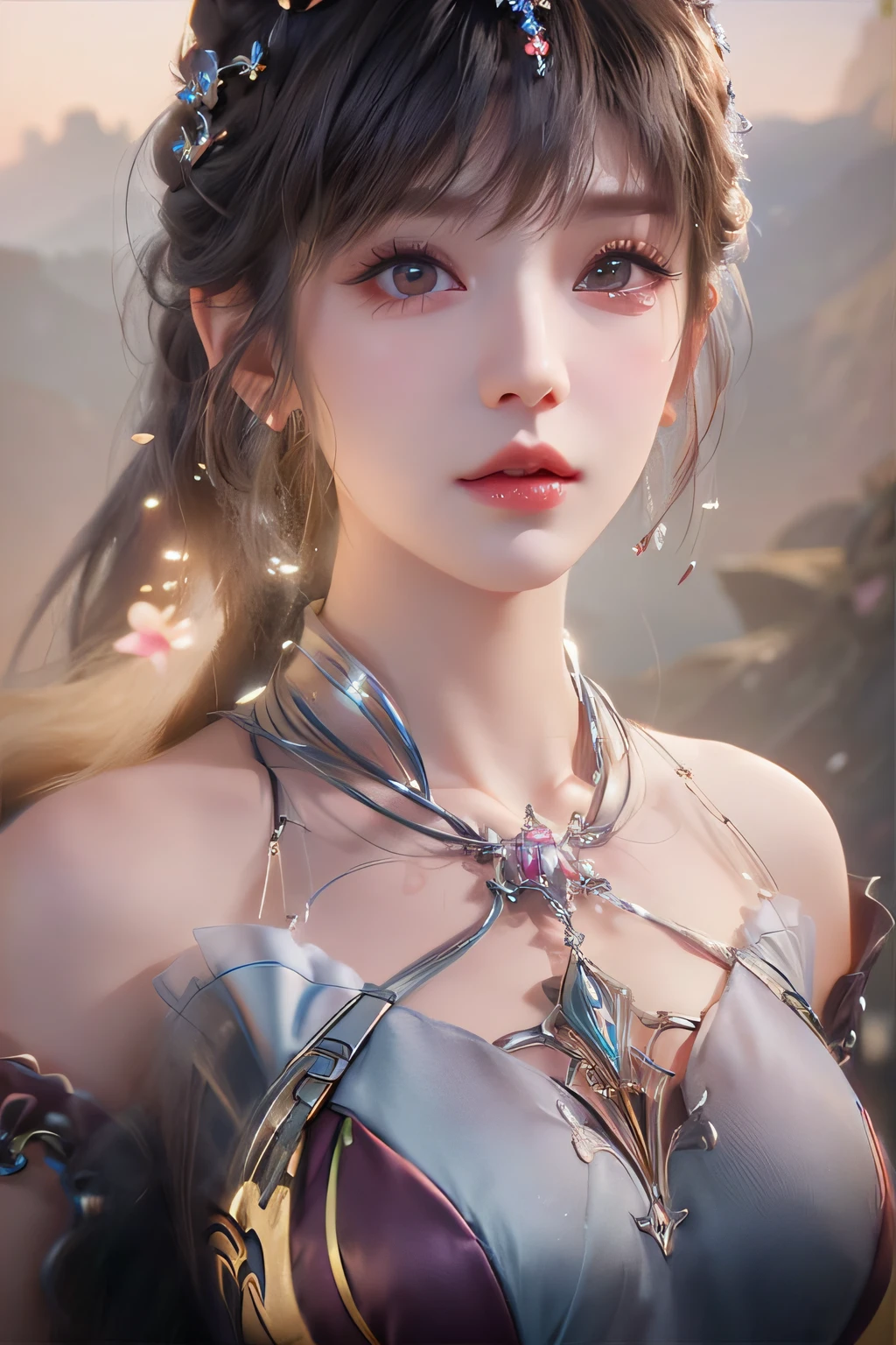 a close up of a woman with a bunny ear and a sword, queen of the sea mu yanling, portrait knights of zodiac girl, lineage 2 revolution style, Smooth anime CG art, Game CG, a beautiful fantasy empress, intricate ornate anime cgi style, drak, cinematic goddess close shot, anime goddess, Waifu, photorealistic anime girl rendering