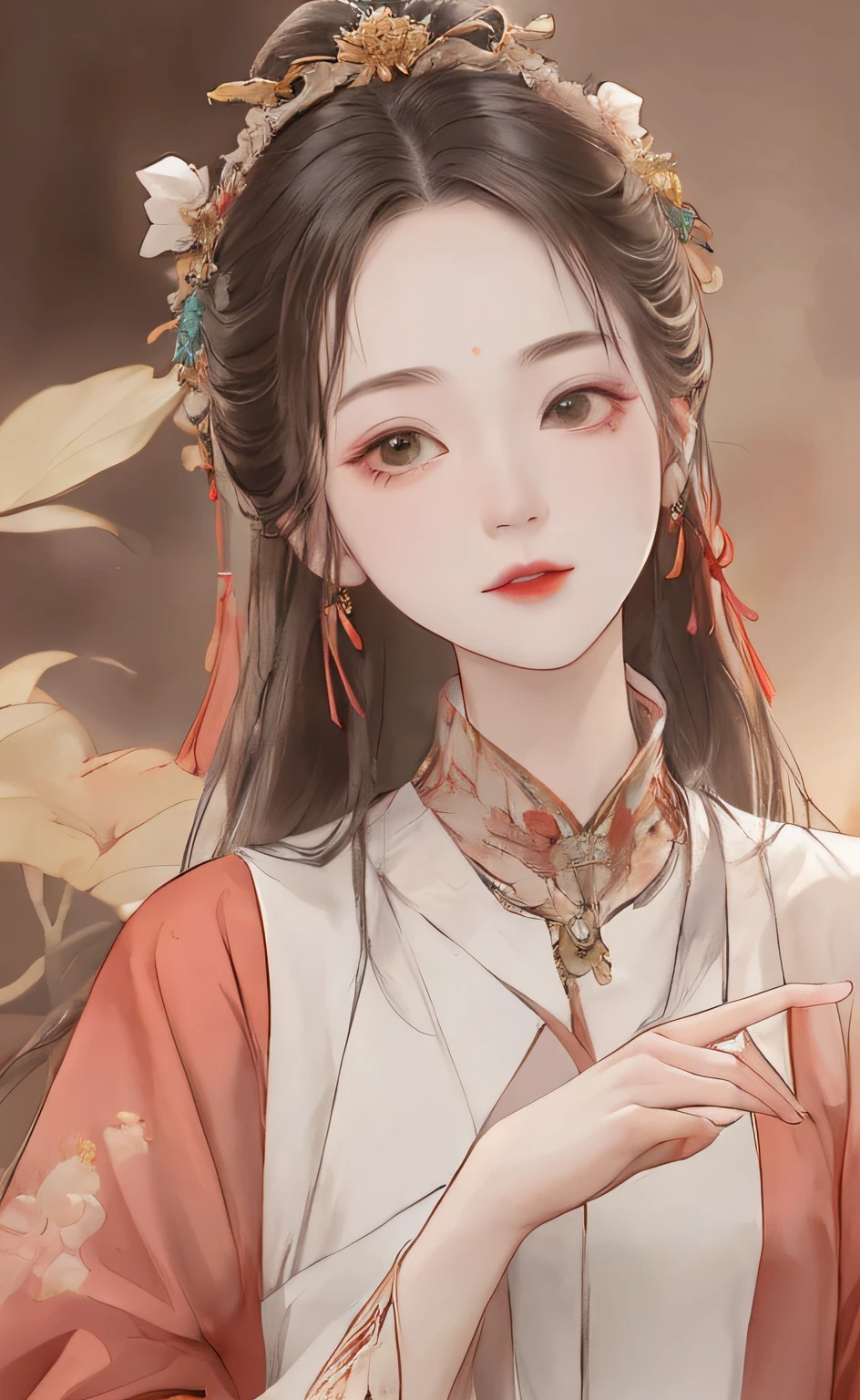 A girl, ancient Chinese costume, whole body, sunshine, clear face, clean white background, masterpiece, super detail, epic composition, ultra HD, high quality, extremely detailed, official art, uniform 8k wallpaper, super detail, 32k