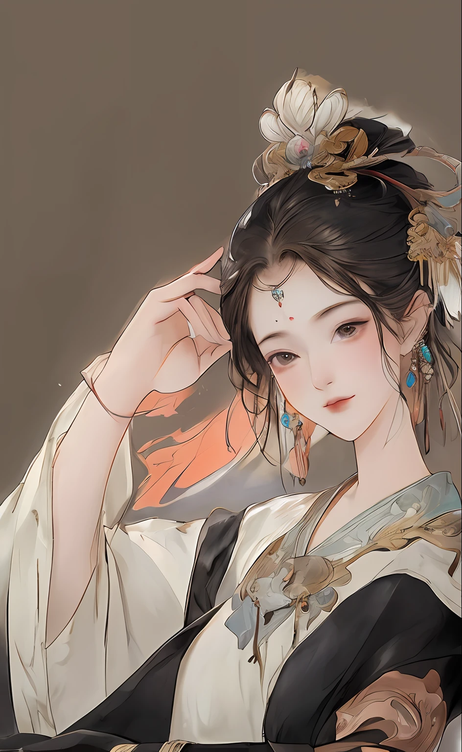 A girl, ancient Chinese costume, whole body, sunshine, clear face, clean white background, masterpiece, super detail, epic composition, ultra HD, high quality, extremely detailed, official art, uniform 8k wallpaper, super detail, 32k