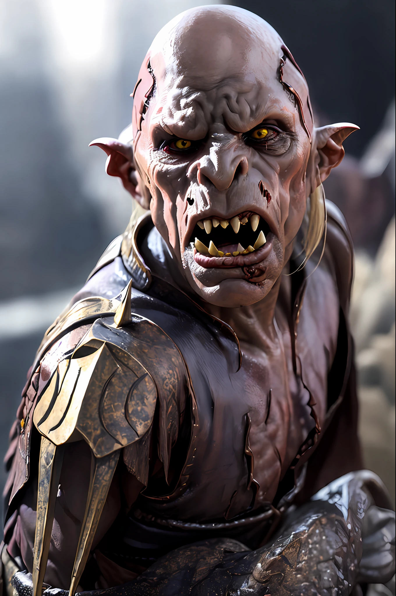 (Beautiful (demon orc woman:1) Portrait:1.5) In hell landscape with castles and orc tribes (((巨作))), ((Best quality)), Realistic, 8K, Ultra-detailed, Realistic, Scenery, concept arts, Highly detailed RAW color Photo, Side angle, (Lens flare:0.7), Particle effects, raytraced, Cinematic lighting, Shallow depth of field, photographed on a Sony Alpha 1, 50mm wide angle lens, Sharp focus, film movie still, Dynamic pose, (Realistic:1.3),