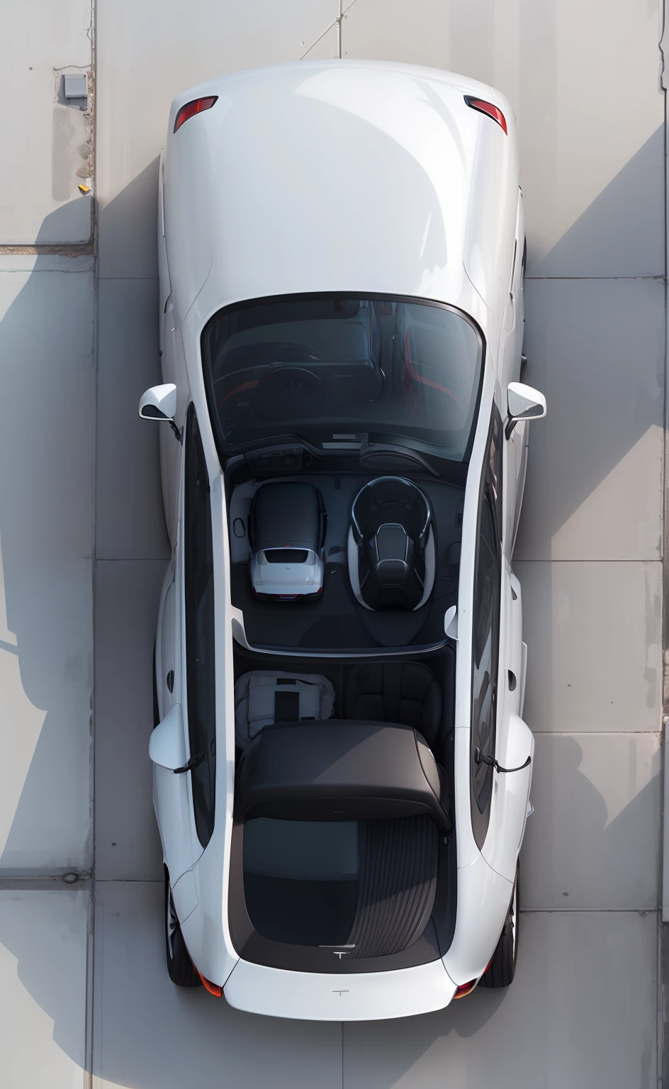 tesla,viewed from bird's-eye,high-definition,transparent background,Black car paint --auto