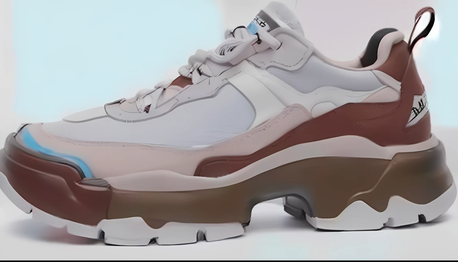 a close up of a pair of sneakers with a white and pink sole, Futuristic Balenciaga sneakers, futuristic sneakers, focus on sneakers only, highly fashionable, sport shoes, sneaker design, trending on r/streetwear outfit, trends ,white backdrop,Complete commercial product diagram