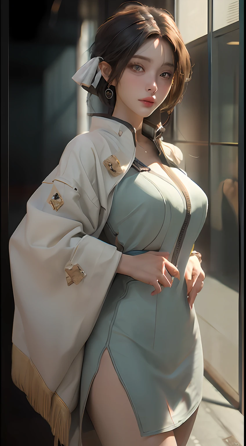 ((Best quality)), ((masterpiece)), (detailed:1.4), 3D, an image of a beautiful cyberpunk female,HDR (High Dynamic Range),Ray Tracing,NVIDIA RTX,Super-Resolution,Unreal 5,Subsurface scattering,PBR Texturing,Post-processing,Anisotropic Filtering,Depth-of-field,Maximum clarity and sharpness,Multi-layered textures,Albedo and Specular maps,Surface shading,Accurate simulation of light-material interaction,Perfect proportions,Octane Render,Two-tone lighting,Wide aperture,Low ISO,White balance,Rule of thirds,8K RAW,