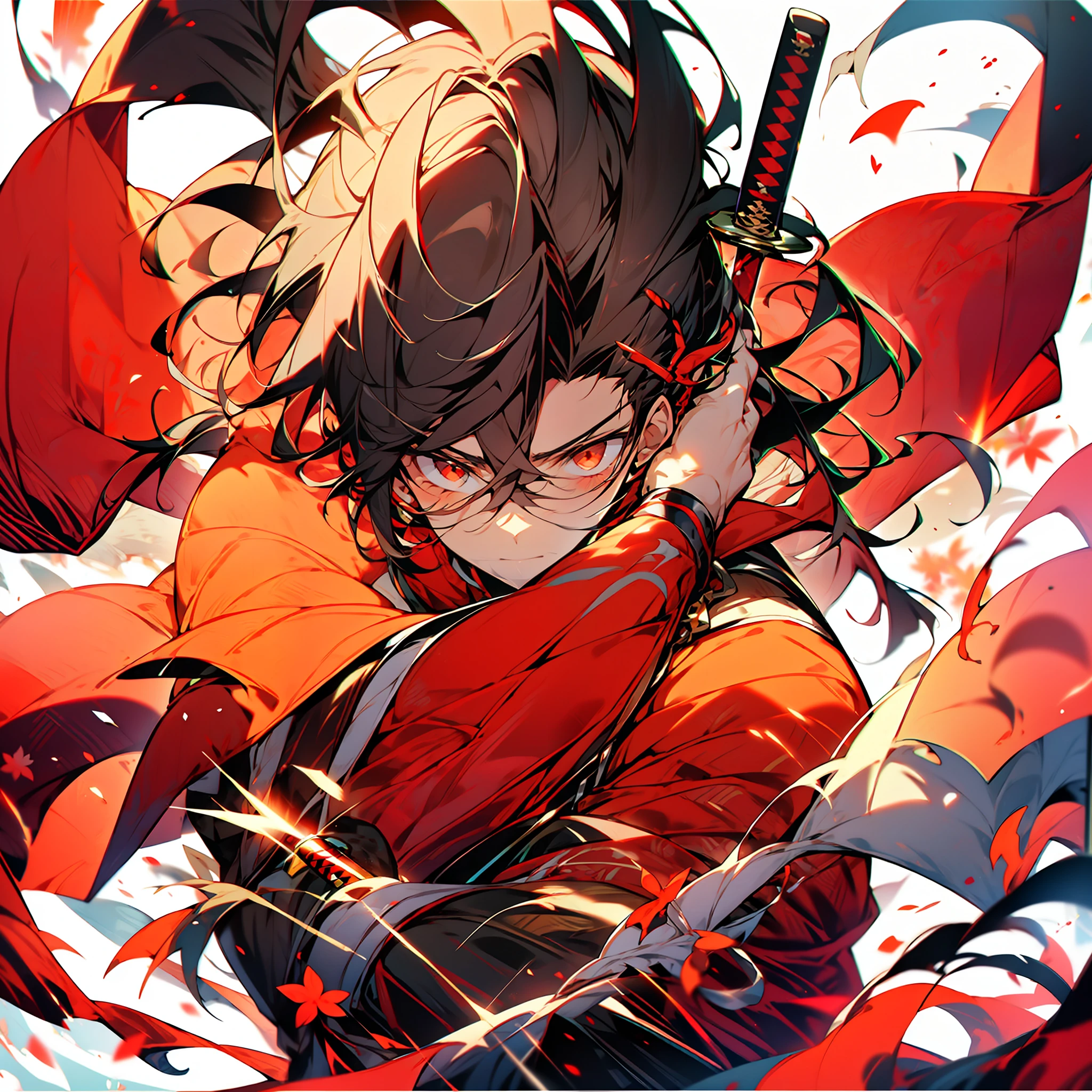 Anime boy with white hair and red cape holding a sword, Anime art wallpaper 8 K, Best anime 4k konachan wallpaper, Anime art wallpaper 4 K,Genshin,Maple Man Ye,Red body