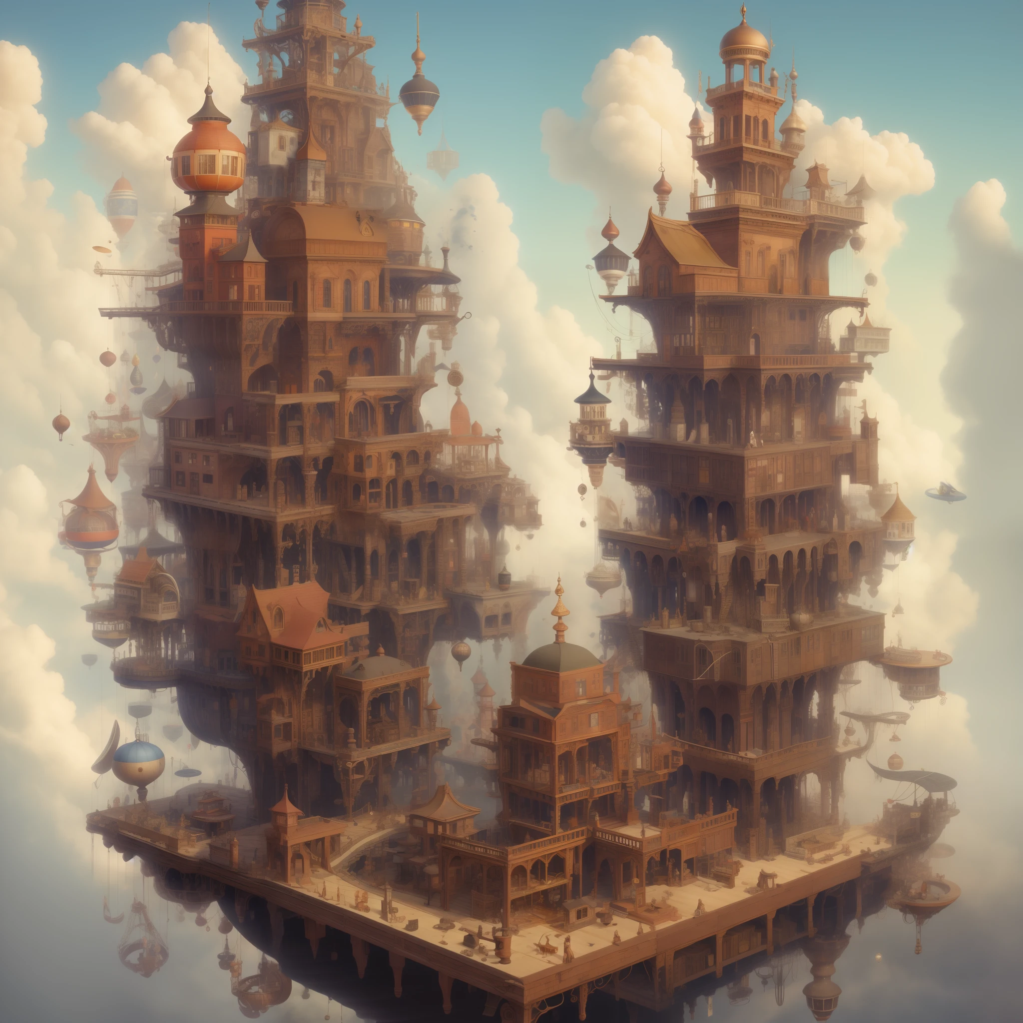 Stack City AI Steampunk、high detailes、a photo、