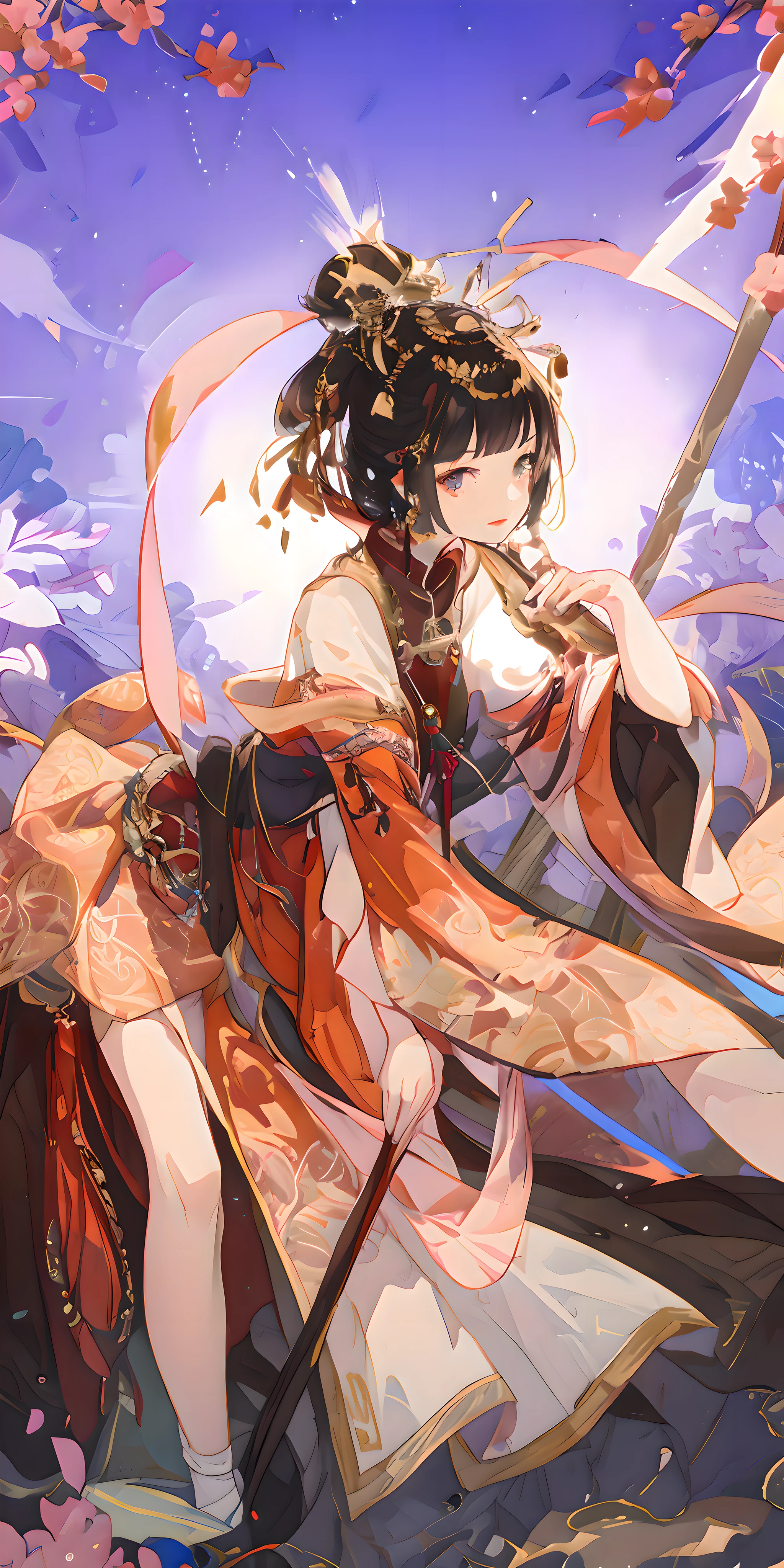 exquisite facial features,Nice face,best qualitiy,杰作,Ultra detailded,Maple leaves fall,starlight embellishment,Golden hairpin,Gold jewelry,Onegirl, Ancient Chinese clothing, a whole body, The sunlight, Clear face, Clean white background, 杰作, super detaill, Epic composition, Ultra HDR, high qulity, Extremely detailled, Art officiel, Uniform 8K wallpaper, super detaill, 32K