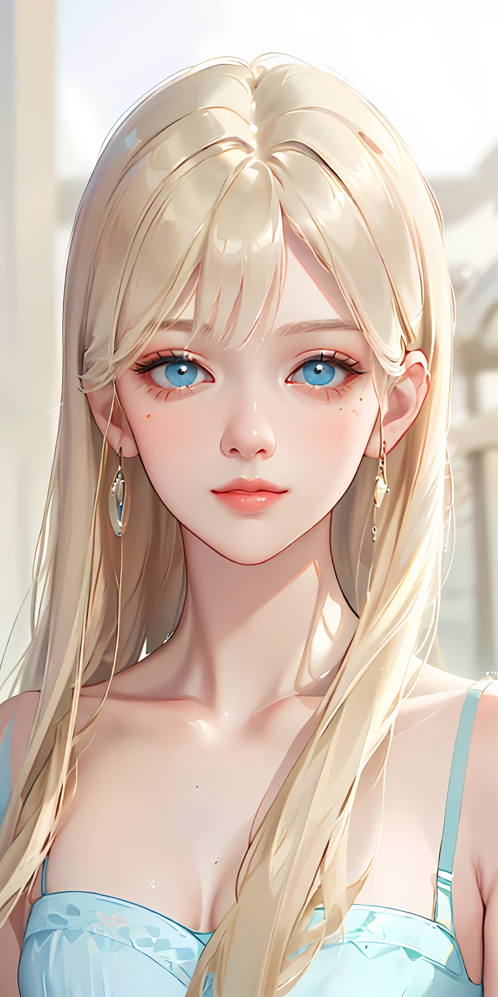 (Photorealistic:1.4), (Masterpiece, Sidelight, Fine Beautiful Eyes: 1.2), Masterpiece*Portrait, Realistic, 3D Face, Luminous Eyes, Glossy Hair, Glossy Skin, Alone, Embarrassing, (Epigastric), Black Underwear, Blonde Hair, Greek