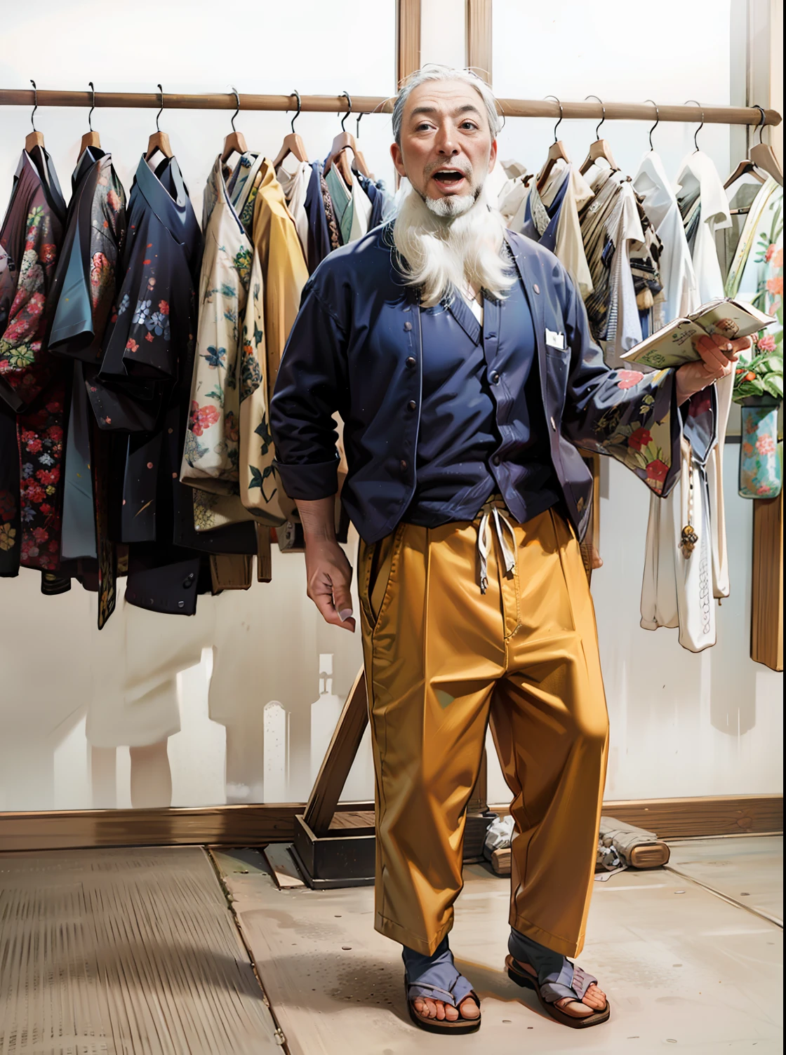 50-year-old man, japones, sonriendo,