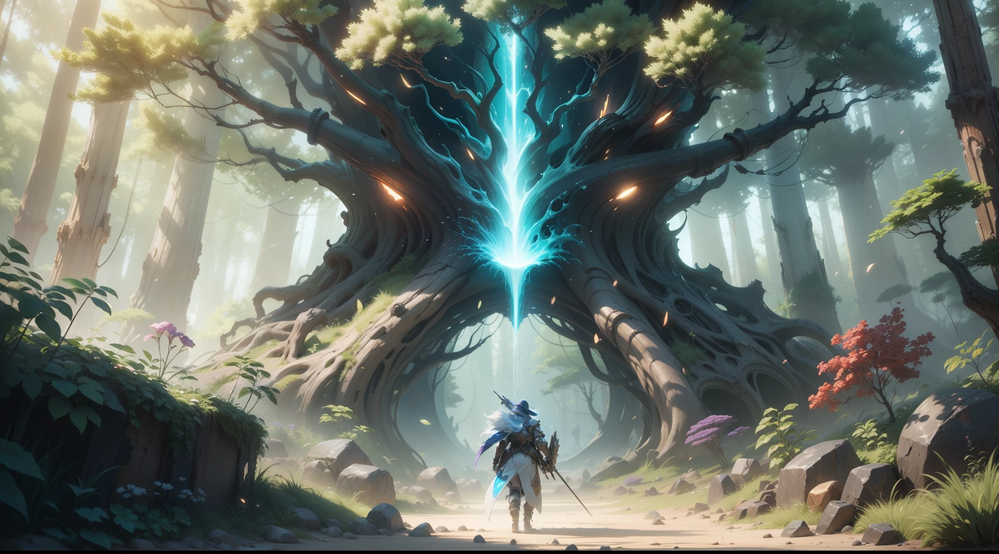 （Digital artwork：1.3）（a sketch：1.1）Octane renders a mysterious dense forest，With a large one that leads to the Eternal Kingdom（magic：1.2）doors（portal：1.3），bladerunner，an intricate（vine：1.2），Huge tree in liquid metal，Realistic digital painting portrait，Shoot at 8K resolution，Gasoline liquid，color pastel，splash arts，Blue and purple magic universe，Lithography in intricate details，（light particules：1.2），（game concept：1.3），（deep of field:1.3),Global illumination,with rich details,Trends on ArtStation（（杰作））），best qualitiy， illustration， planet earth， waters， firey， Tuuli ， space ， Paper_Cut， splash arts，Lithography in intricate details，（Light particles：1.2），（game concept：1.3），（deep of field:1.3),Global illumination,with rich details,Trends on ArtStation，Epic shooting，Cinematic lighting