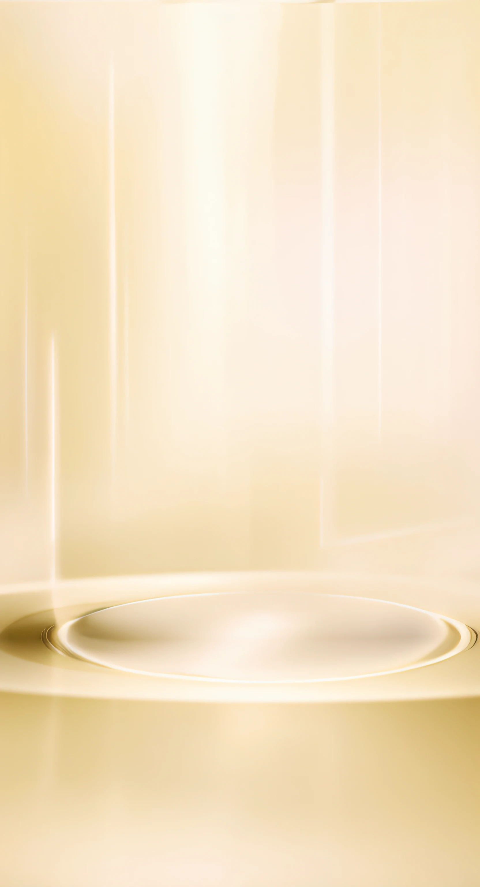 There was a glass of water，There is liquid in it, ambient light background, soft yellow background, indoors background, Relaxed. gold background, transparent glass surfaces, soft lighting gradient. No text, Glass texture, yellow glowing background, plain studio background, studio background, Light background, gold background, blurred environment background, soft blur background light, sterile background