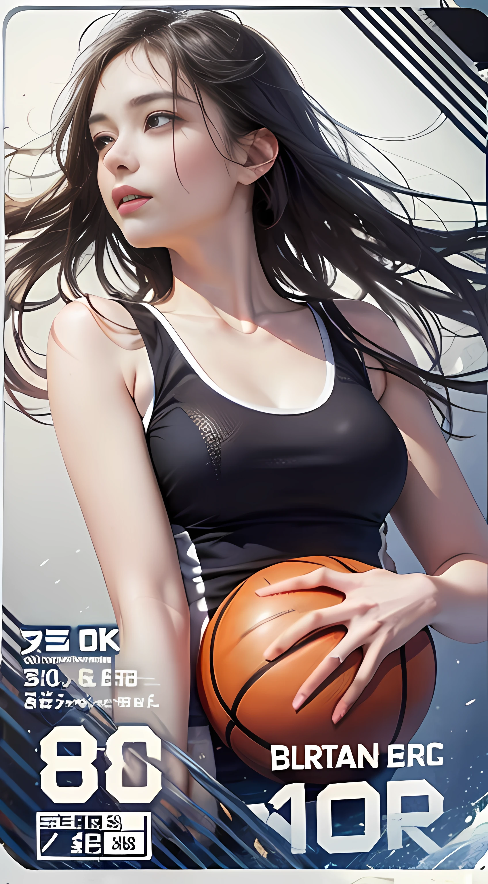 Ultra high quality, 8K,sportswoman,The body is well-proportioned,Do not leak out of your fingers,Playing the Basketball ,White and tender skin,sun is shining,