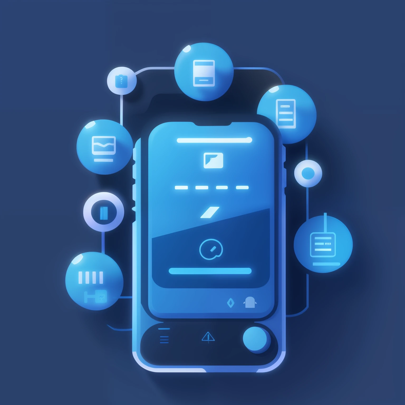 Phone close-up，There are a lot of icons around, Mobile app, ，zaun、light-bulb、Garage door、large gate、parking lot，Underground garage，app design, corporate phone app icon, Flat illustration, mobile learning app prototype, author：Android Jones, digital ui, user interface design, Simple and clean illustration, Simple illustration, Black Themes, 3 d icon for mobile game, 3d ios interface design jony ive, UI design