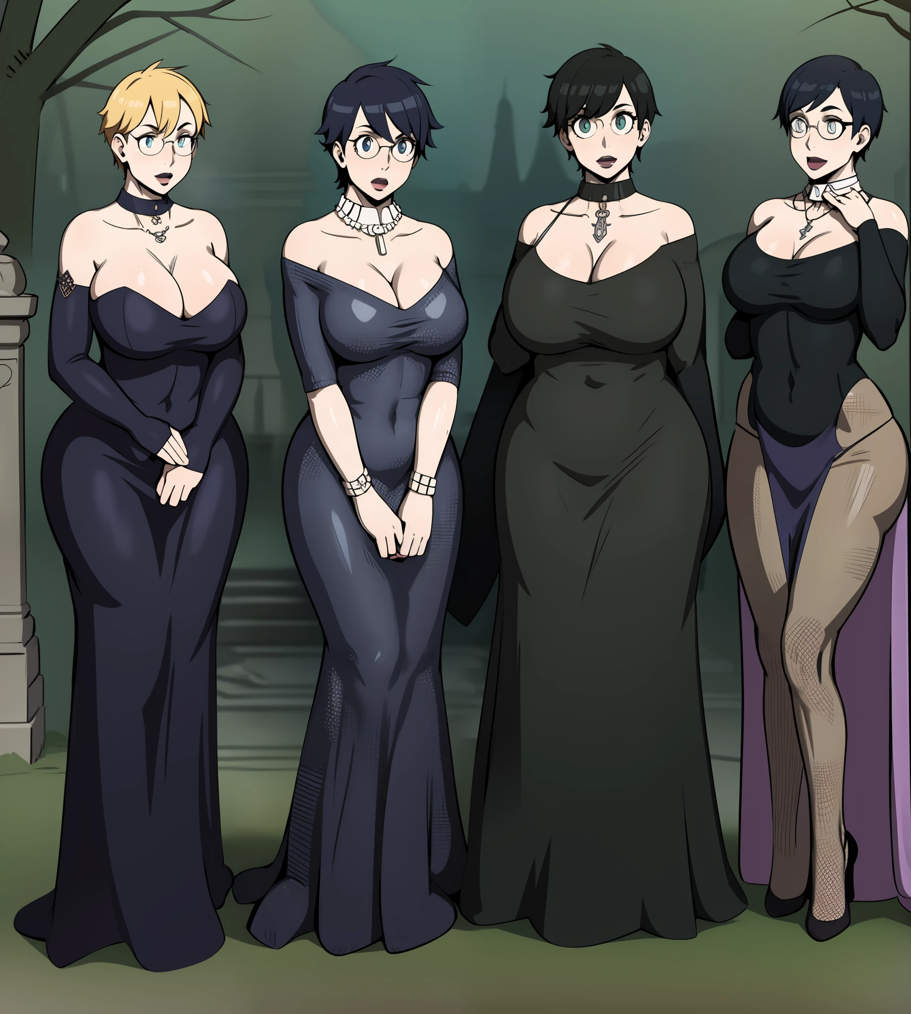 Cheveux courts, robe longue, chiffons noirs, tomboy, cheveux noirs, maquillage, Goth, verre,sein moyen, christian, Croix latine, seul, forest, full clothed, victorian cloths, Jupe longue, marche, portait, corps entier, chiffons noirs