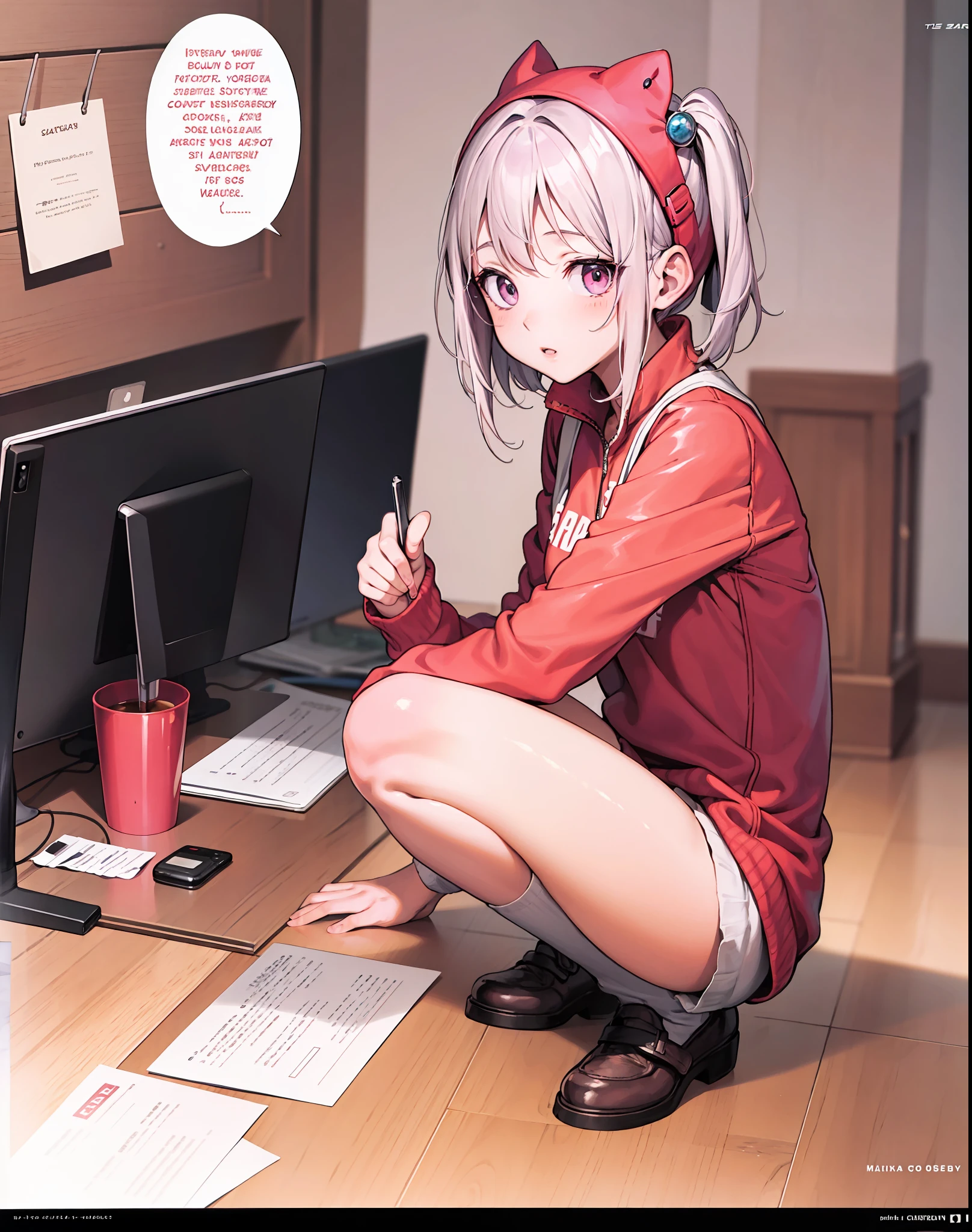 original story, high quality, manga page, anime girl