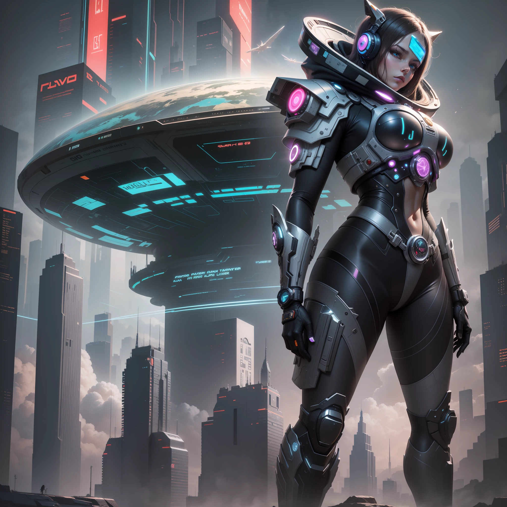 the planet cyber punk A futuristic world SF Top Quality dream masterspiece ultra-highres the universe A beautiful