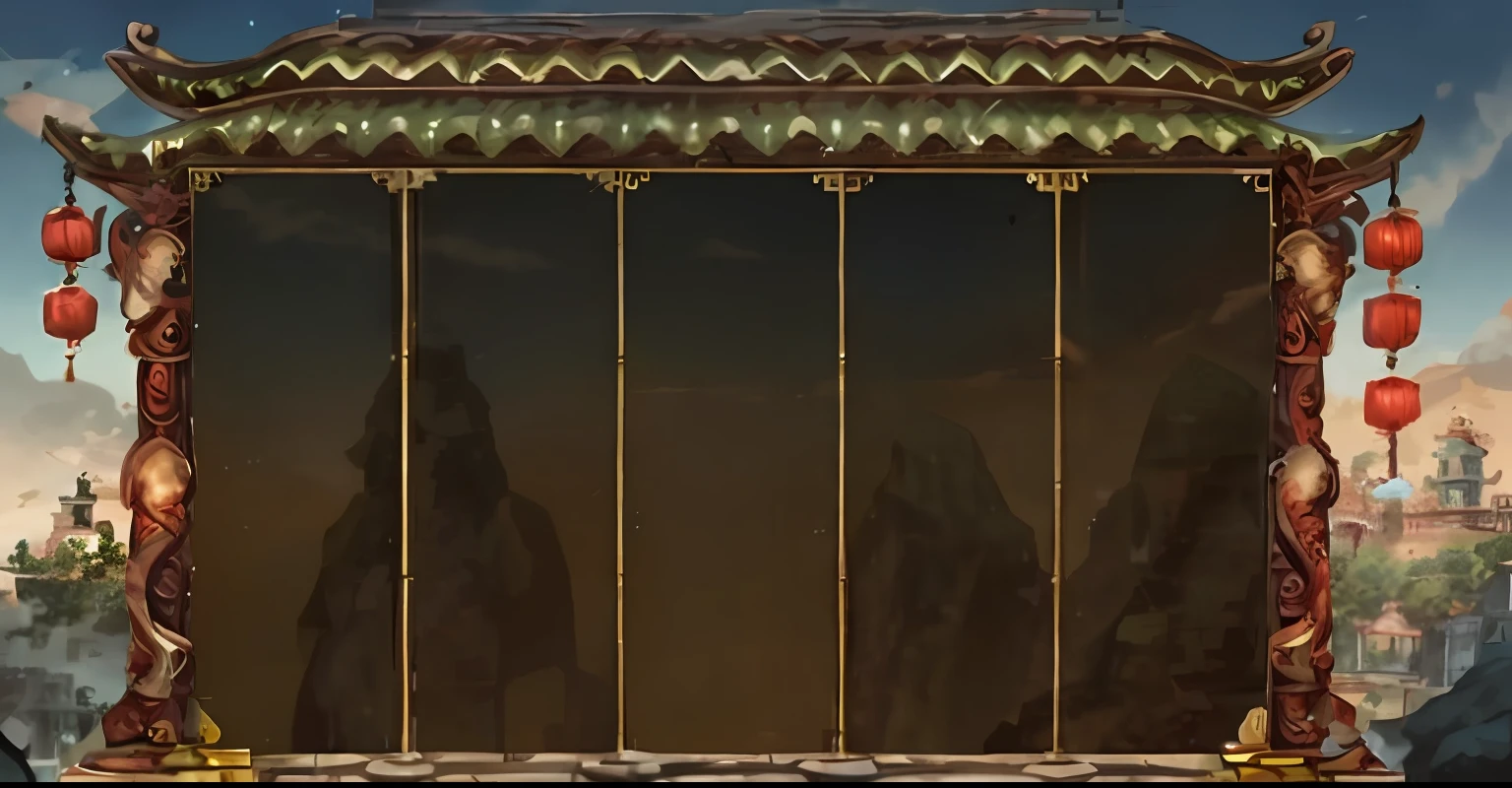 a screenshot of a chinese temple with a large screen, temple background, background depicting a temple, palace background, light kingdom backdrop, mysterious temple setting, zen temple background, 2d game background, 2d side scrolling game, ancient ruins background, 2 d game art background, 2 d game environment design, game background, coliseum backdrop, mobile game background, 3D Game Assets