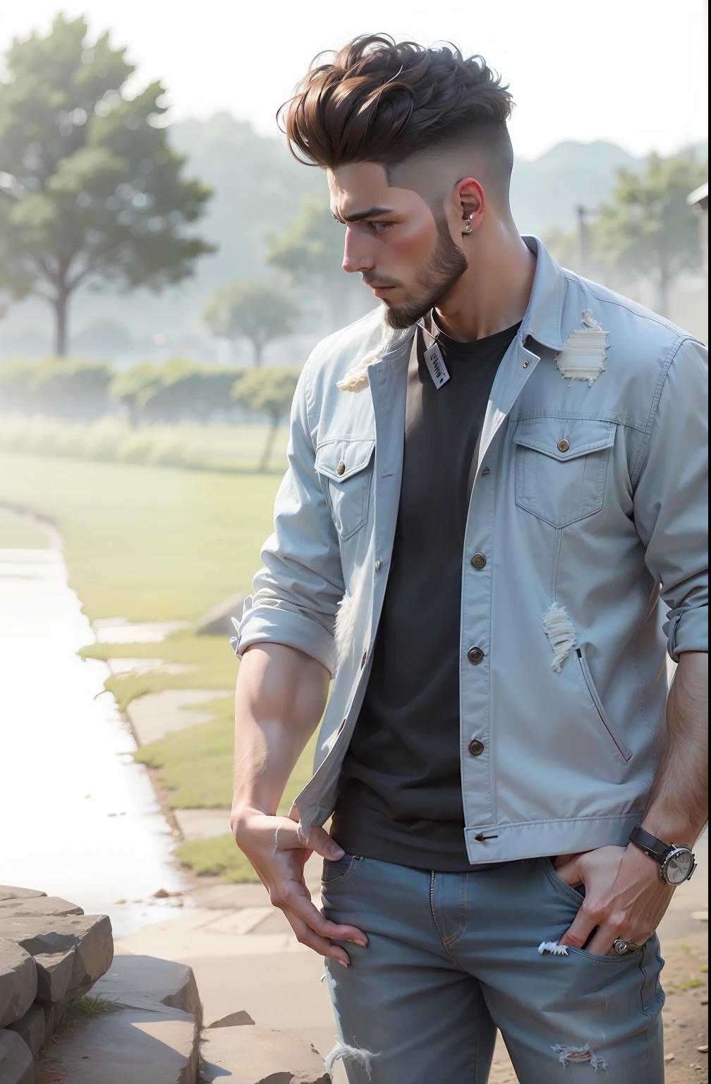 stylish hairs , real hair , hyper realistic hair --auto