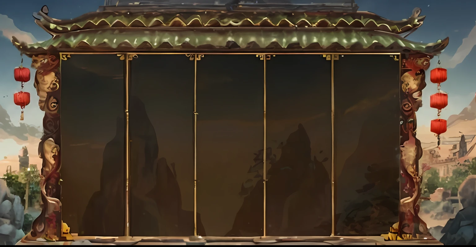 a screenshot of a chinese temple with a large screen, temple background, background depicting a temple, palace background, light kingdom backdrop, mysterious temple setting, zen temple background, 2d game background, 2d side scrolling game, ancient ruins background, 2 d game art background, 2 d game environment design, game background, coliseum backdrop, mobile game background, 3D Game Assets