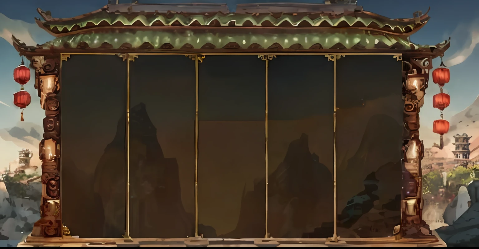 a screenshot of a chinese temple with a large screen, temple background, background depicting a temple, palace background, light kingdom backdrop, mysterious temple setting, zen temple background, 2d game background, 2d side scrolling game, ancient ruins background, 2 d game art background, 2 d game environment design, game background, coliseum backdrop, mobile game background, 3D Game Assets