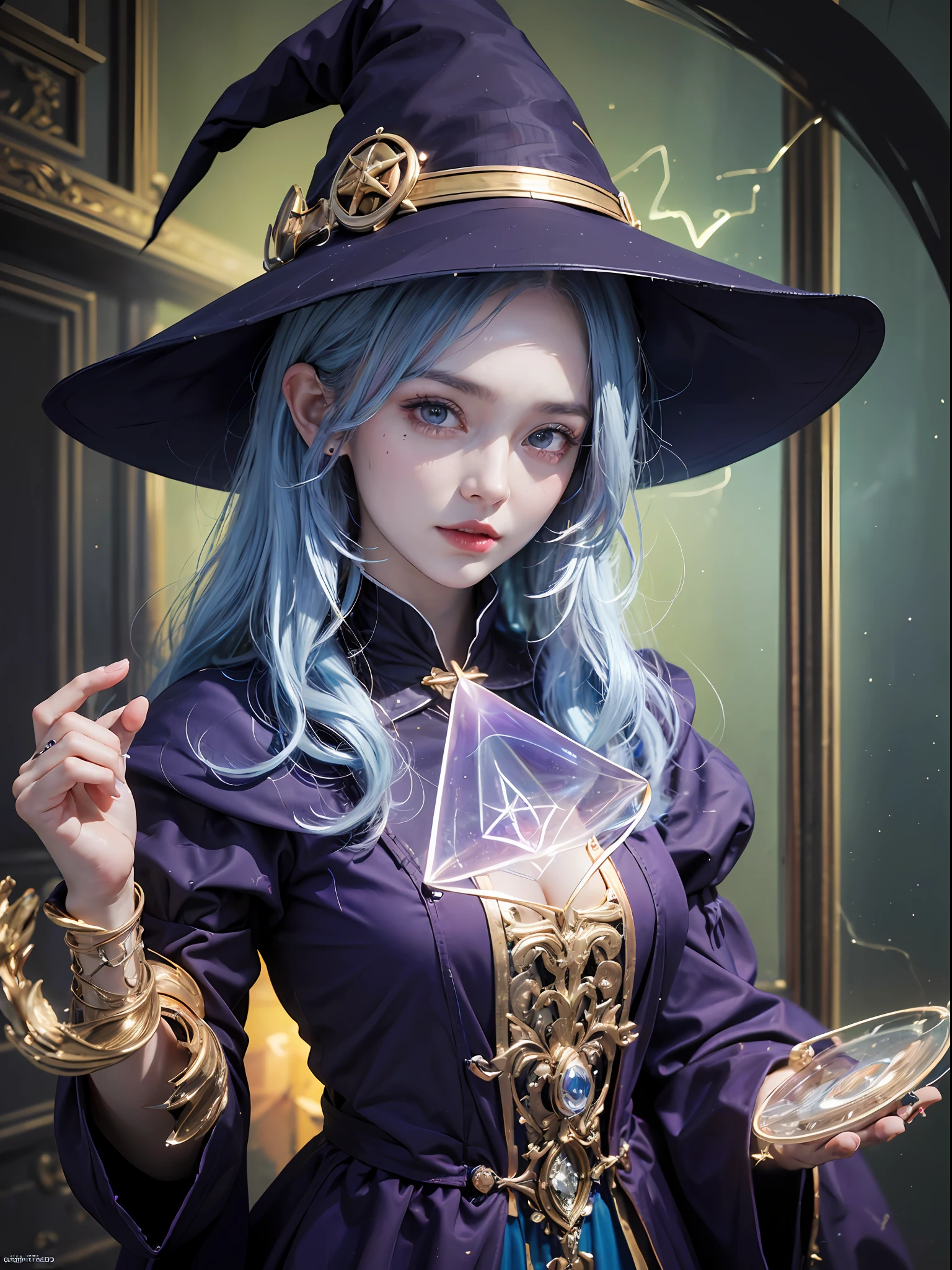 1girl, (((witchcore, witchcraft,))) , magician, spell magic, ((magic in hand)), (( light magic)), (masterpiece, best quality:1.4),(absurdres, highres, ultra detailed:1.2),(using light magic:1.4), striking visuals, upper body ,,(((best quality))),(((ultra detailed))),(((masterpiece)))